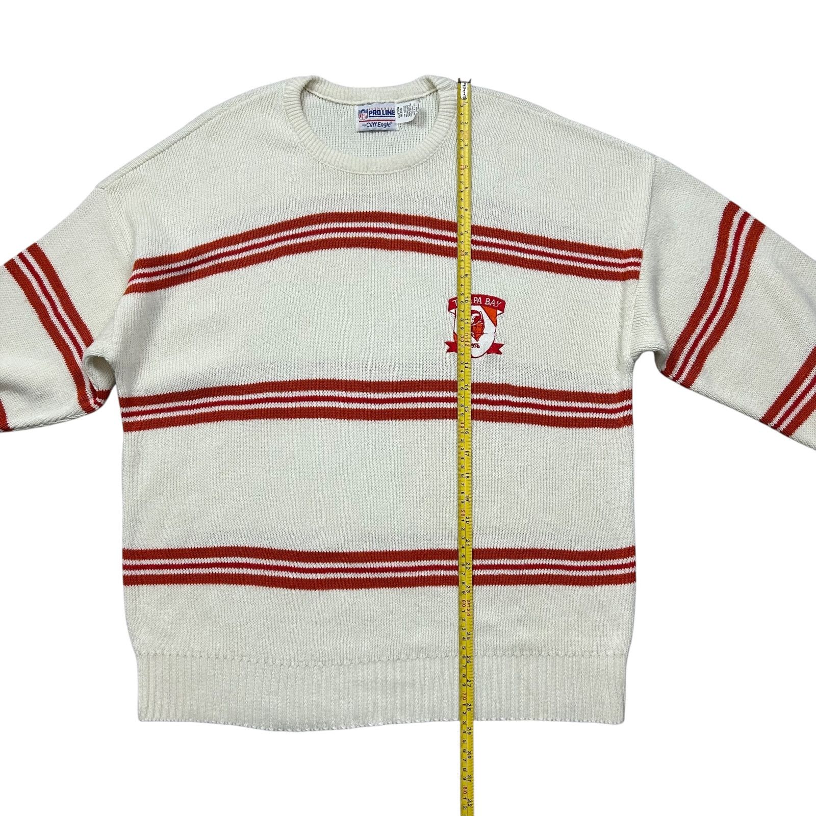 NFL VTG 90s TAMPA BAY BUCCANEERS CLIFF ENGLE STRIPED SWEATER Size US L / EU 52-54 / 3 - 6 Thumbnail