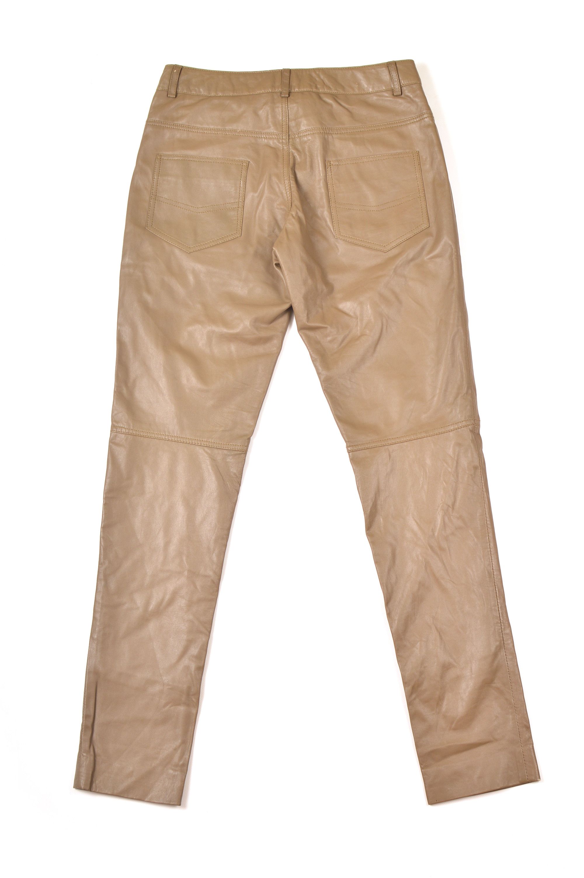 Designer × Leather Malvin Hamburg Germany Womens Olive Leather Pants Size 27" / US 4 / IT 40 - 7 Thumbnail