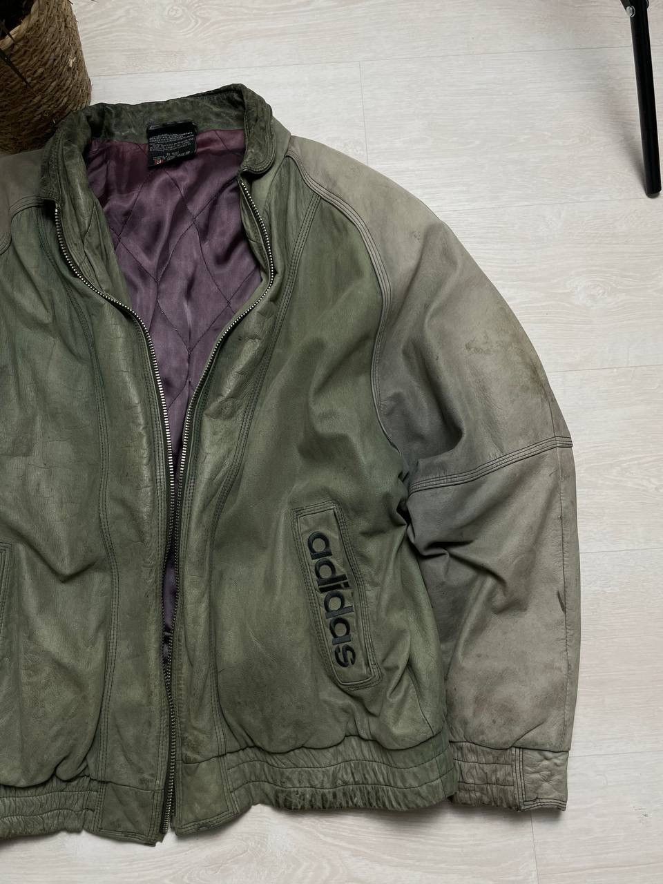 Adidas × Vintage Adidas Vintage 80’s Leather Jacket Big Logo Avantgarde Y2k Size US XL / EU 56 / 4 - 5 Thumbnail
