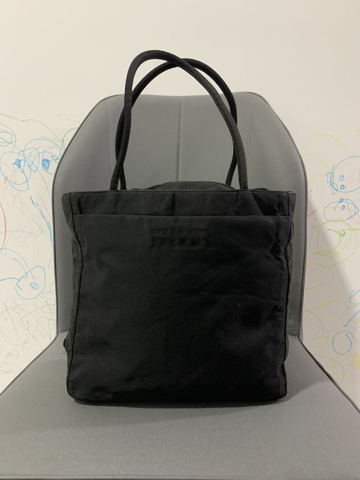 Prada Vintage Prada Black Small Tote Bag Size ONE SIZE - 3 Thumbnail