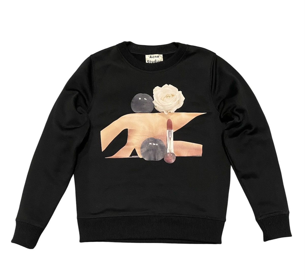 Acne Studios Acne Studios Black Crewneck With Logo Vernina Bosquet Size M / US 6-8 / IT 42-44 - 1 Thumbnail