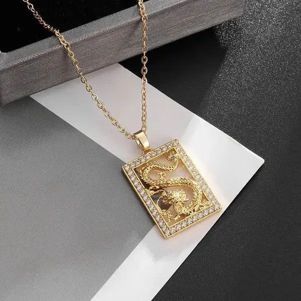 Jewelry × Vintage Golden Zircon Dragon Necklace Size ONE SIZE - 4 Thumbnail