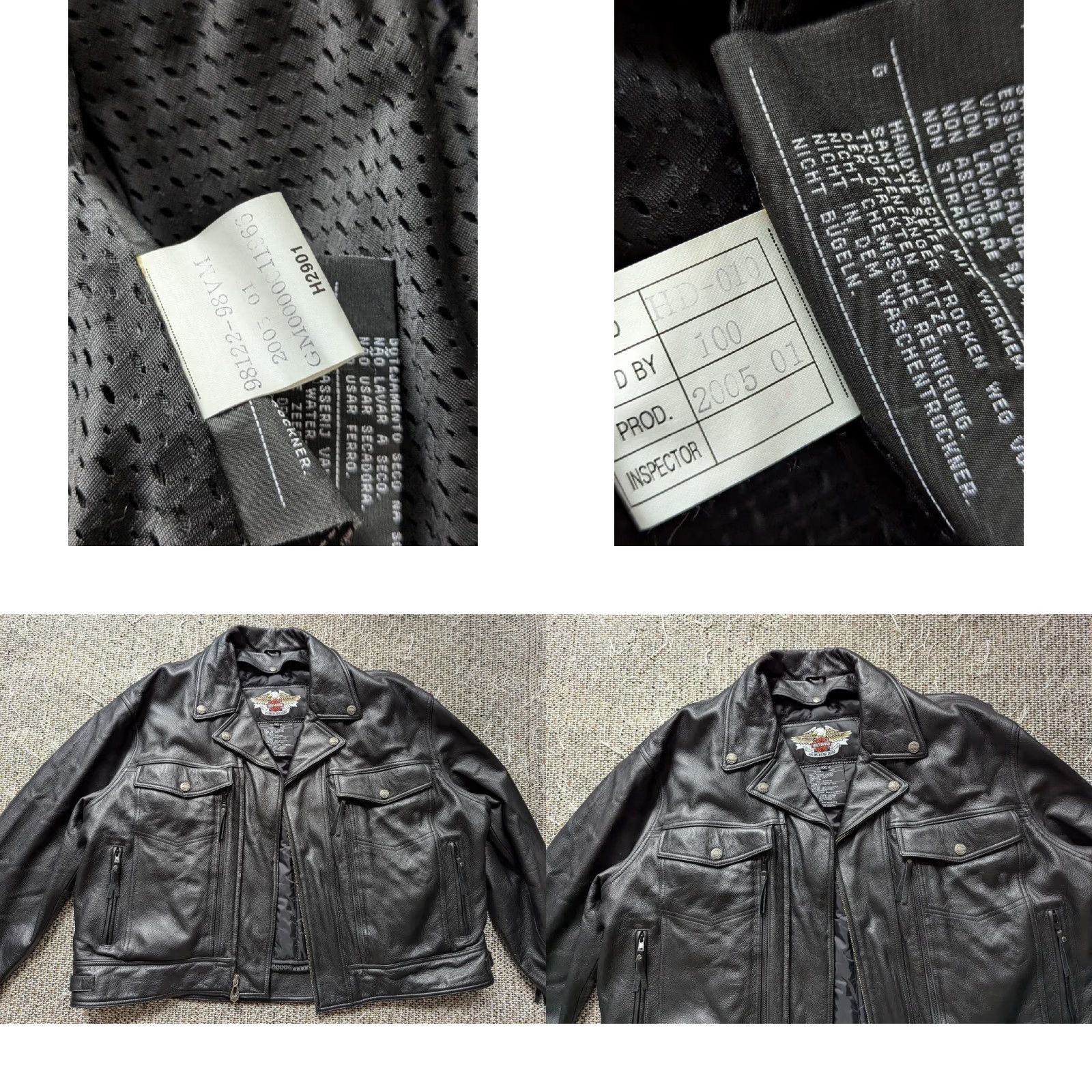 Harley Davidson VINTAGE Harley-Davidson Motorcycle Jacket 5XL Black Leather Cowhide Men 58-60 Chest Vented Front Back Zips 90s Y2K MENS 5XL Size US XXL / EU 58 / 5 - 8 Thumbnail