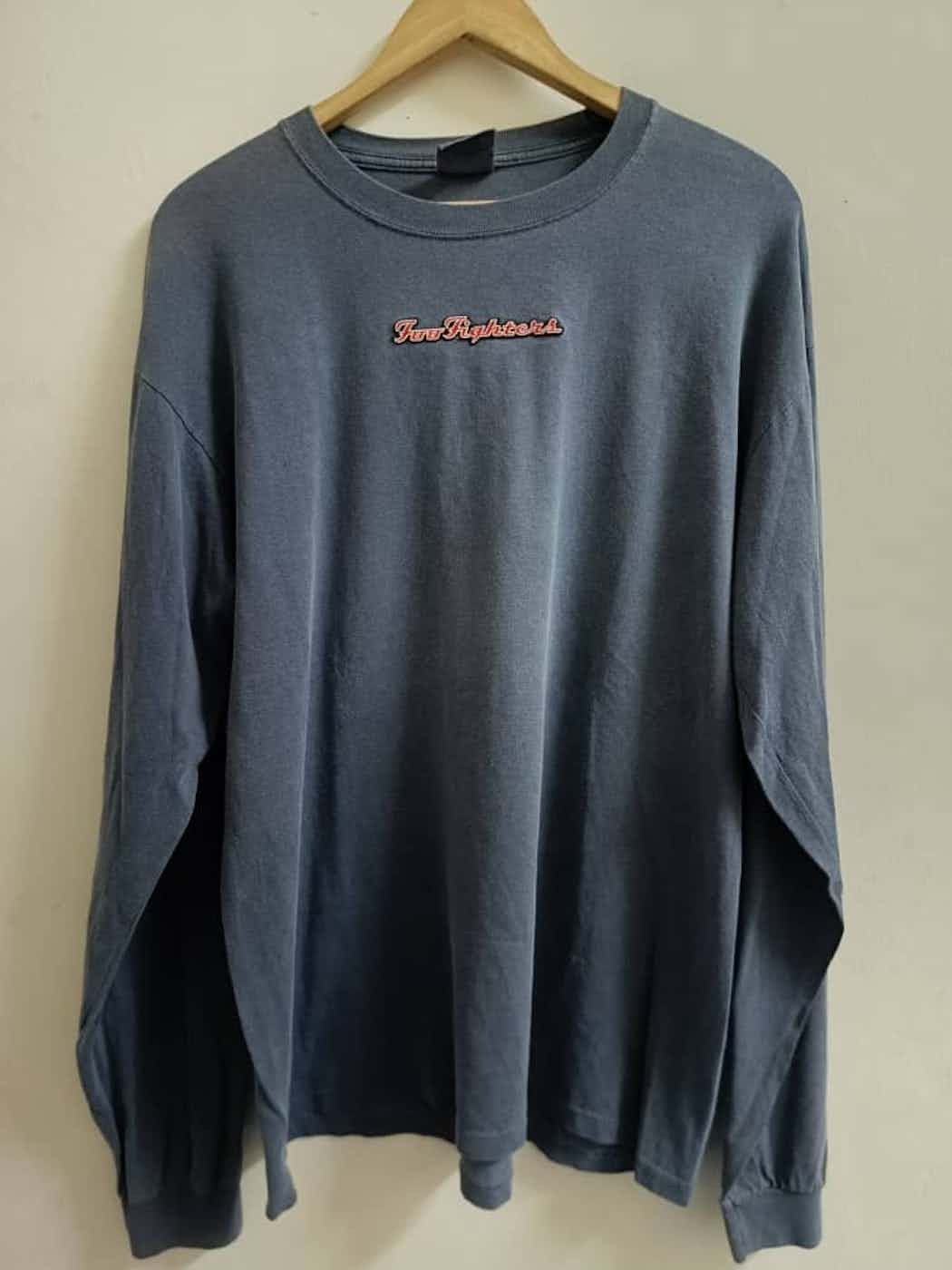 image of Band Tees x Tour Tee Vintage 90's Band Foo Fighters Long Sleeve Tee in Blue Black, Men's (Size XL)