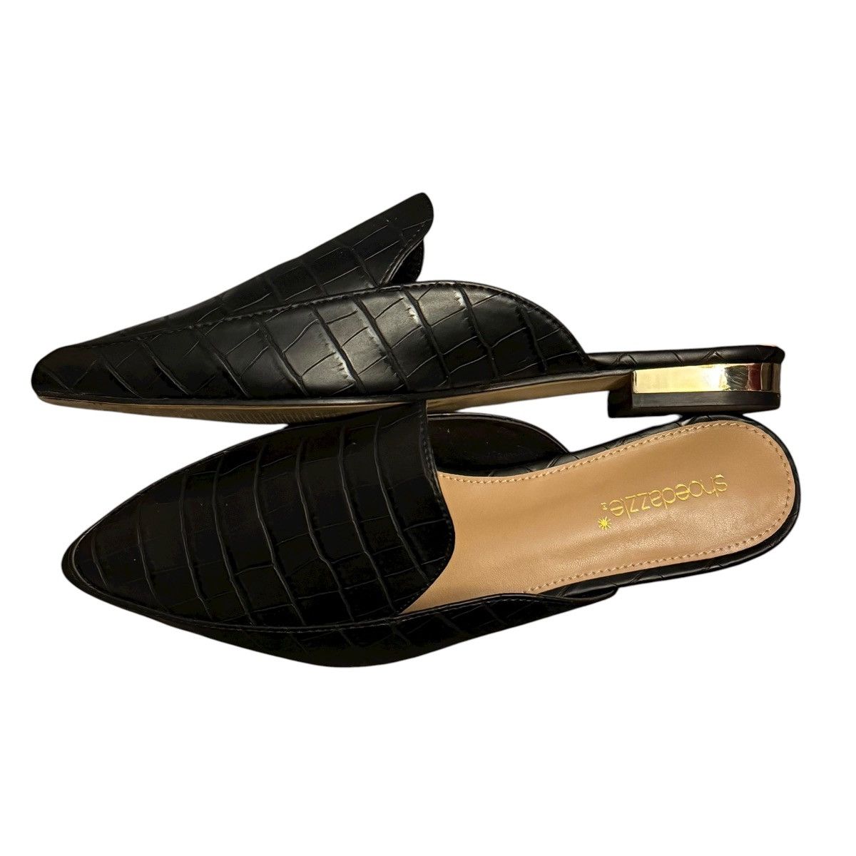 Other Shoe Dazzle Franceen faux crocodile pointed mules Size US 8.5 / IT 38.5 - 6 Thumbnail
