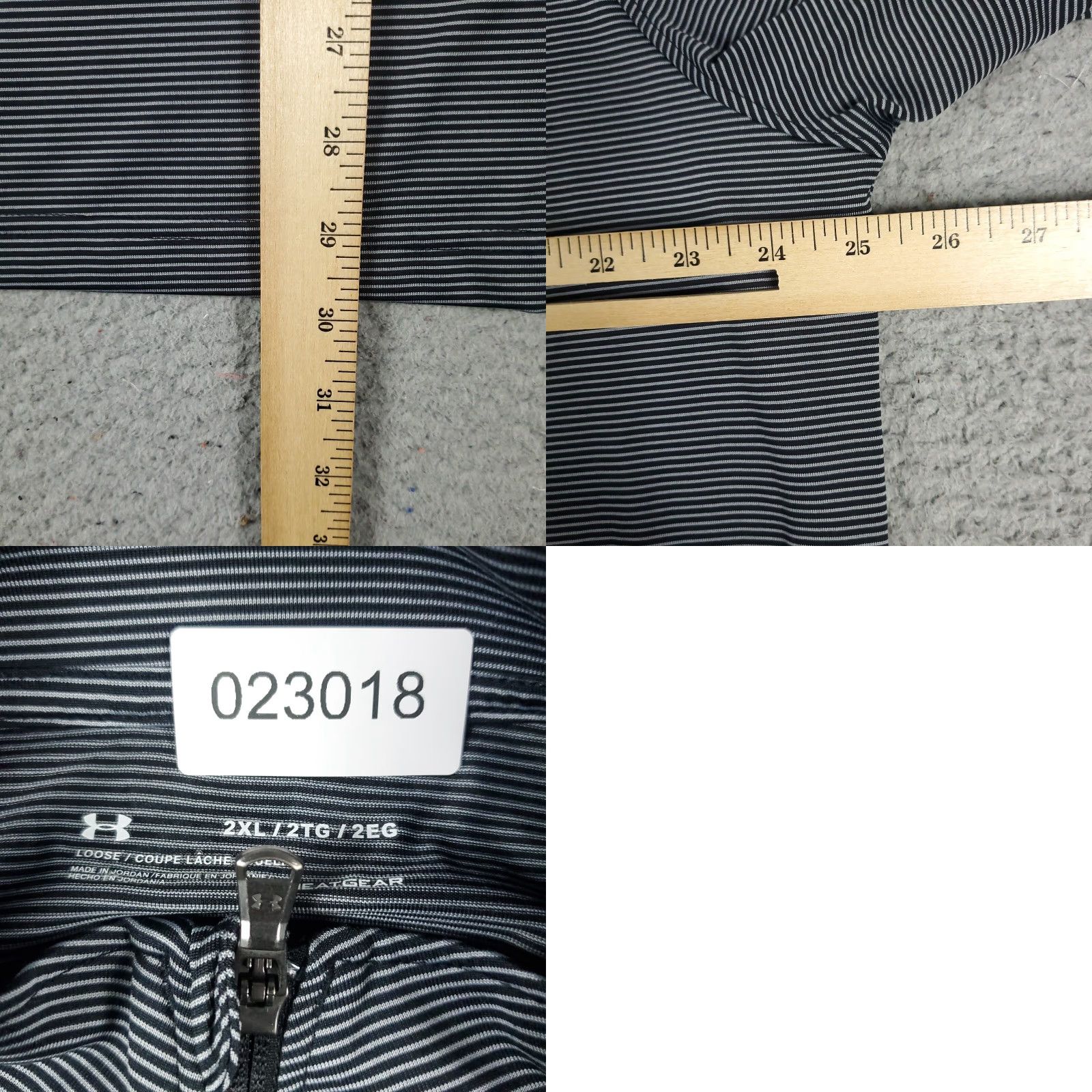 Under Armour Under Armour T Shirt Mens 2XL Gray Striped Active 1/4 Zip Pullover Long Sleeve Size US XXL / EU 58 / 5 - 8 Thumbnail
