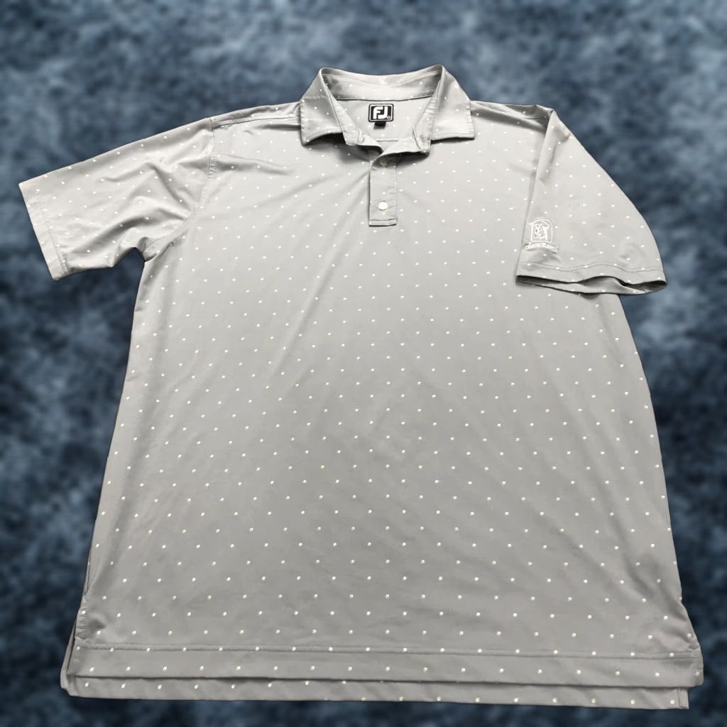 Footjoy FootJoy Polo Shirt Mens 2XL Gray Geometric Performance Golf Shirt Size US XXL / EU 58 / 5 - 1 Thumbnail