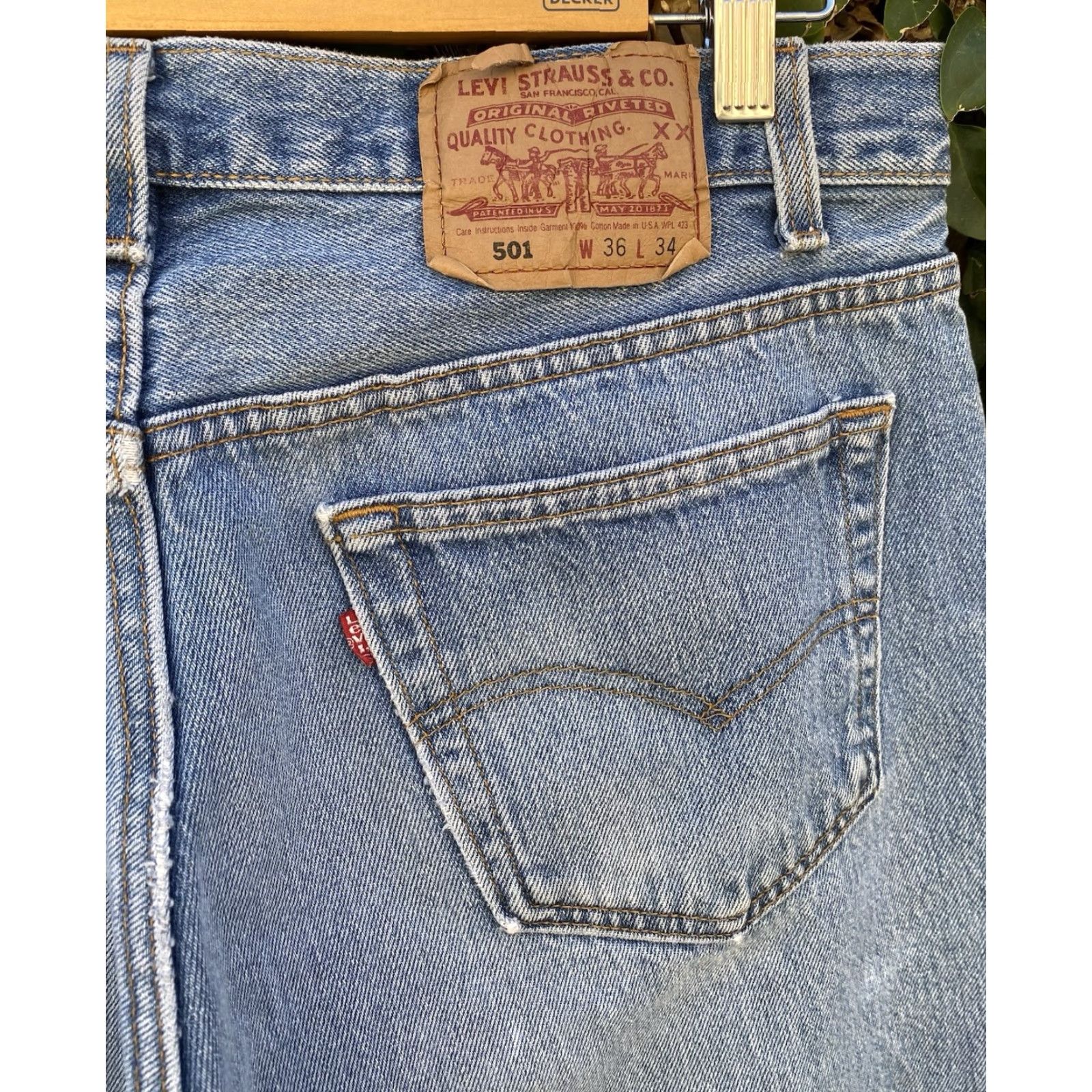 Levi's VINTAGE Levi’s 501 Jeans Distressed From Wear Fade Bleach Spots Stains W 36 L 34 Jeans Mens Denim Blue 501 Cowboy Distressed See Pics Size US 36 / EU 52 - 7 Thumbnail