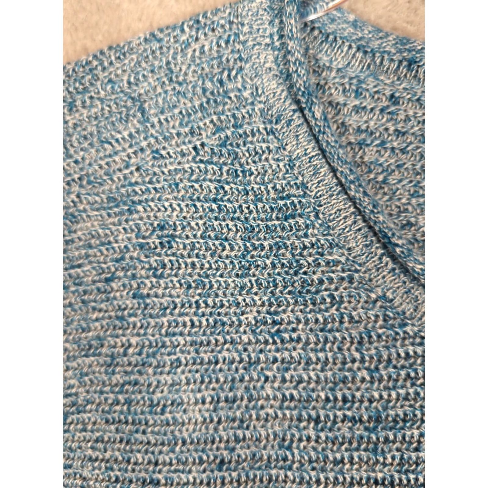Lands' End Lands' End Sweater Teal Blue Women Size L Dolman Sleeve Knit Pullover Linen Blend Roll Neck Casual Beachy Summer Size L / US 10 / IT 46 - 3 Thumbnail