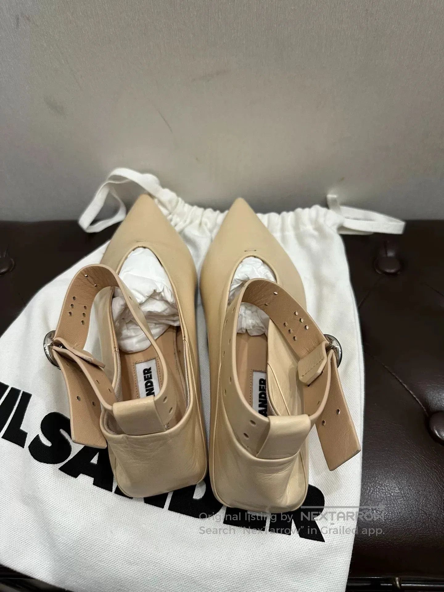 Jil Sander Jil Sander Beige Pointed Flats Size 37. Size US 6 / IT 36 - 6 Thumbnail