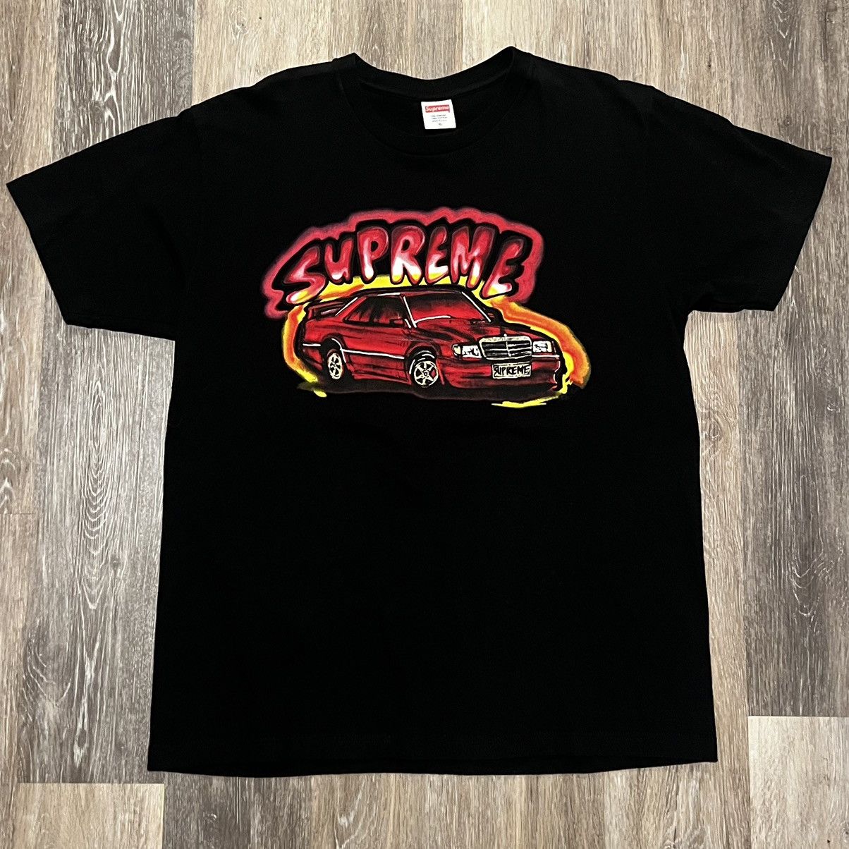 Supreme Supreme Benz tee Mercedes 190e tee 2014 airbrush car tee Size US XL / EU 56 / 4 - 7 Thumbnail