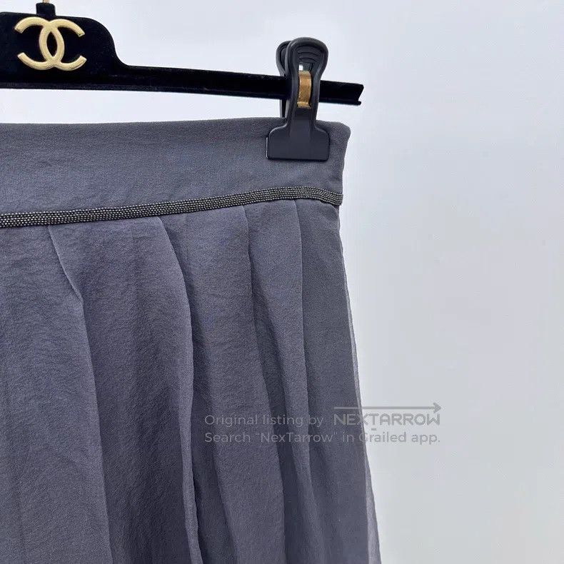 Brunello Cucinelli Brunello Cucinelli Gray chiffon skirt Size 24" / US 00 / IT 34 - 3 Thumbnail