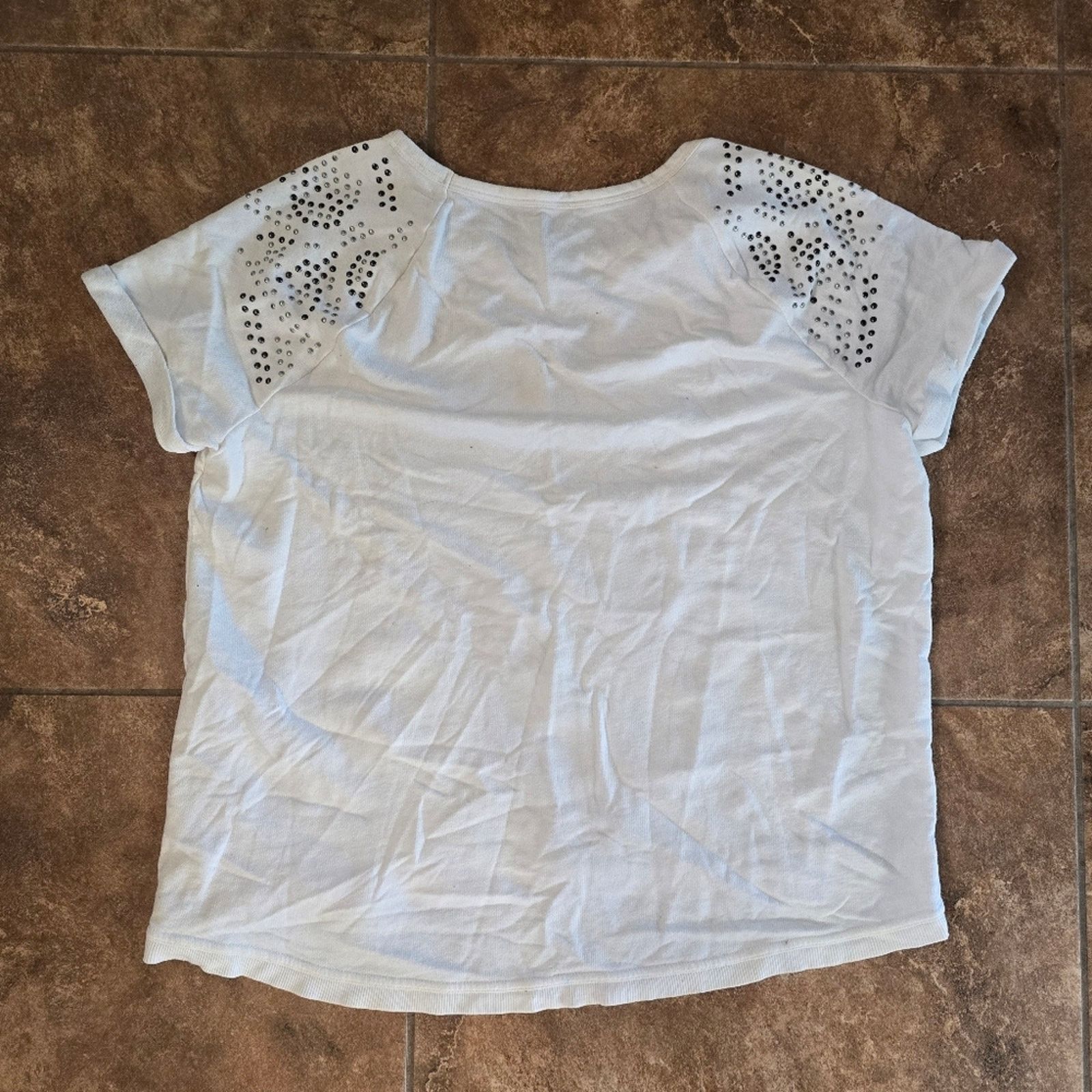 Apt. 9 White Studded | APT.9 | Short Sleeve Size XL / US 12-14 / IT 48-50 - 2 Thumbnail