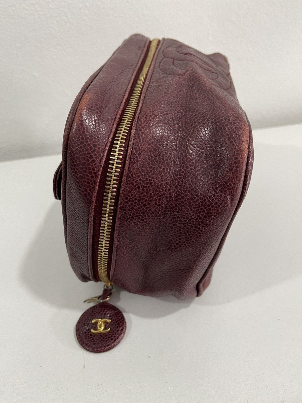 Chanel VINTAGE CHANEL CAVIAR LEATHER CASE COSMETIC BAG Size ONE SIZE - 4 Thumbnail
