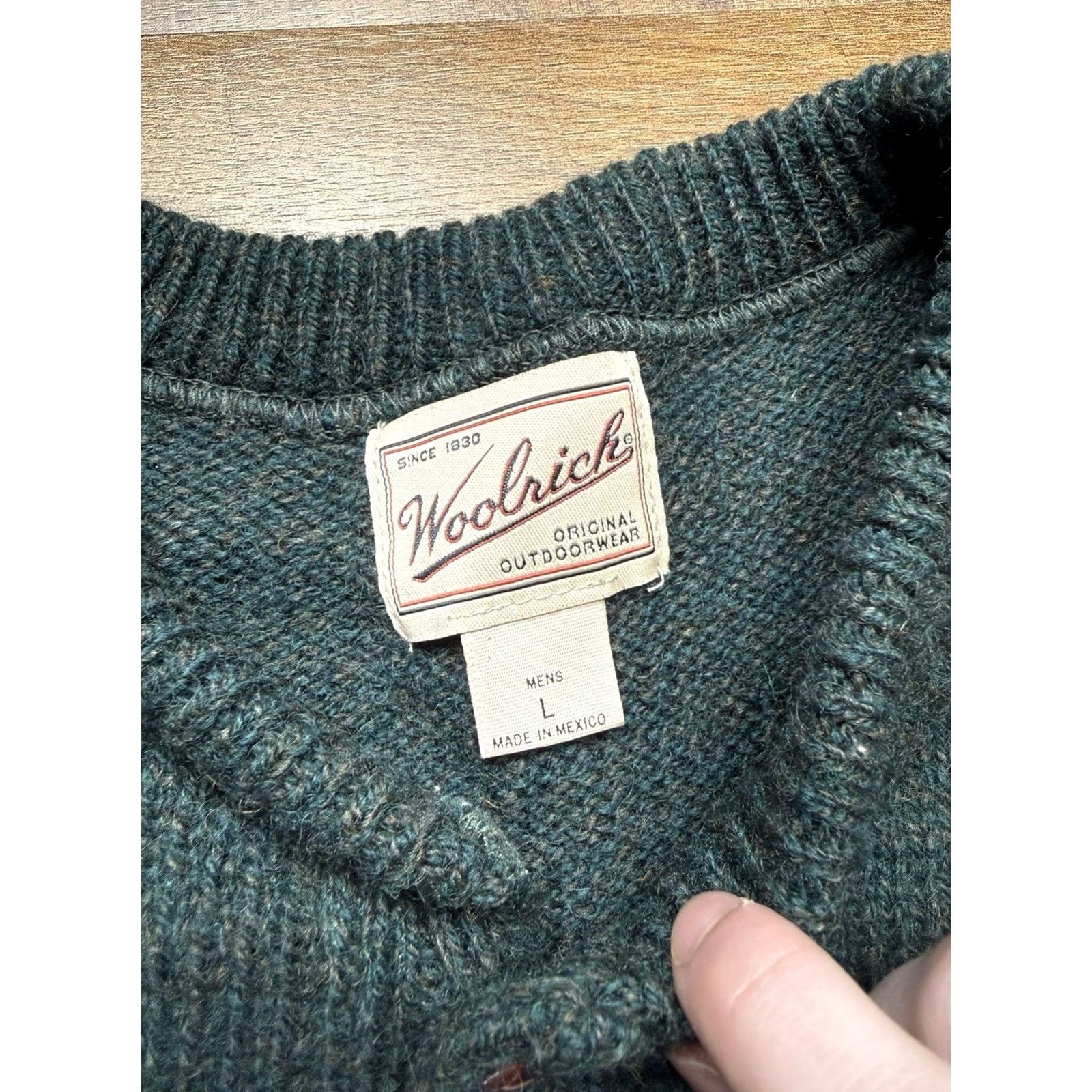 Vintage VINTAGE Woolrich Henley Sweater Mens L Forest Green 90s Wool Marled Pullover Crew Knit Button Casual Fall Winter Size US L / EU 52-54 / 3 - 5 Thumbnail
