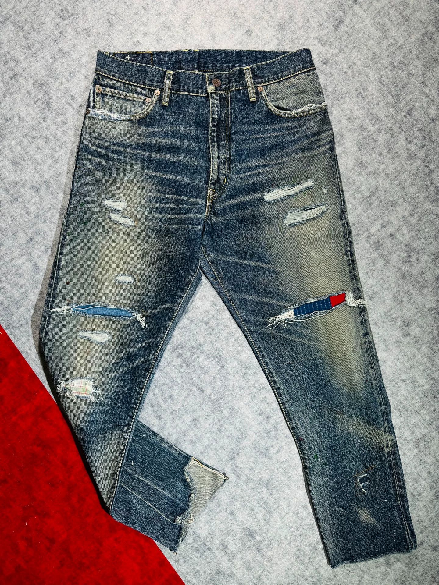 Visvim visvim journeyman tacked crash denim pants Size US 27 - 1 Thumbnail