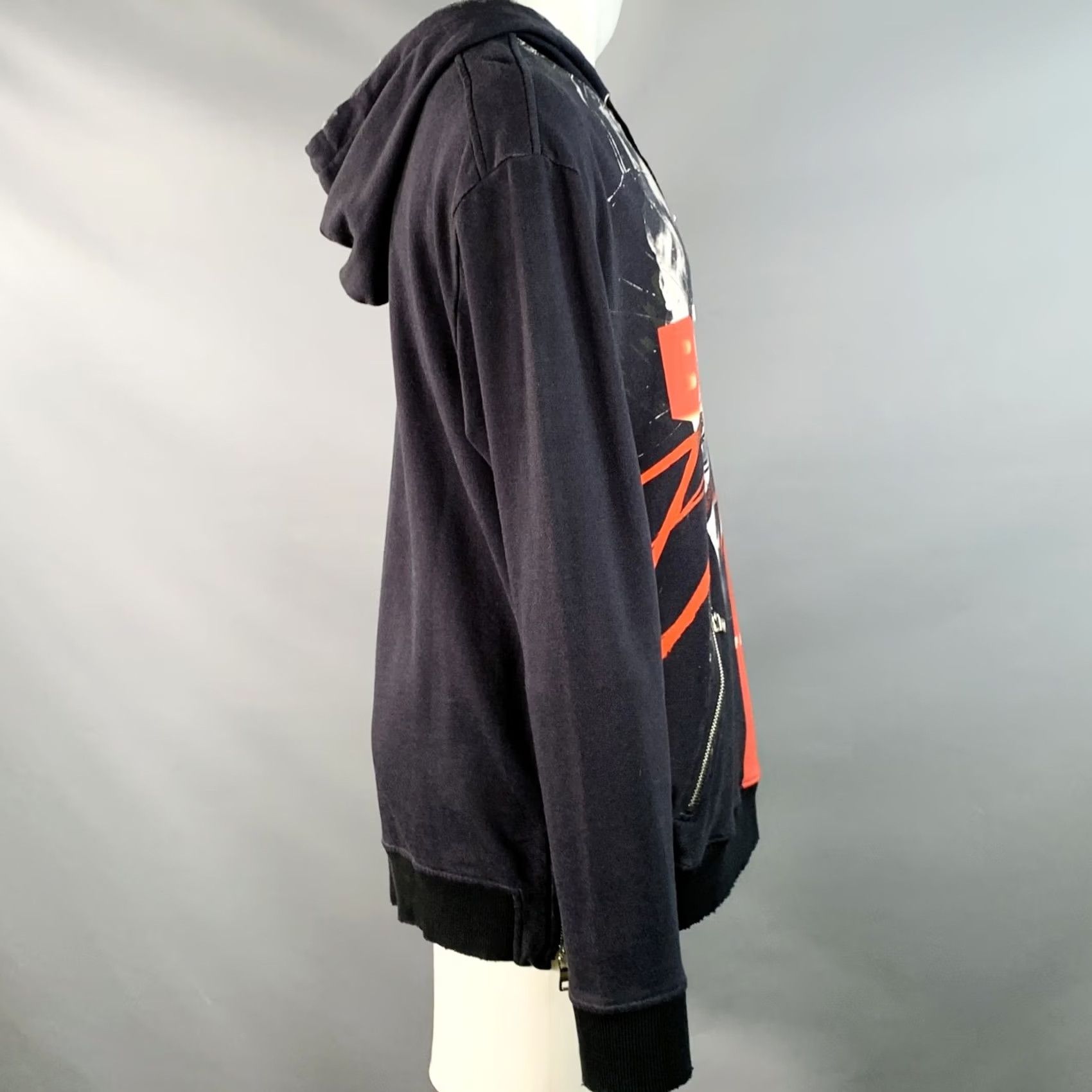Balmain BALMAIN Graphic Hoodie Sweatshirt Cotton Black Red White Size M Size US M / EU 48-50 / 2 - 3 Thumbnail