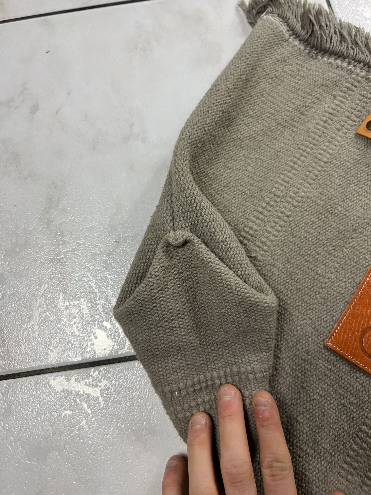 Loewe Loewe big tote bag knitted canvas fringle leather logo Size ONE SIZE - 10 Thumbnail
