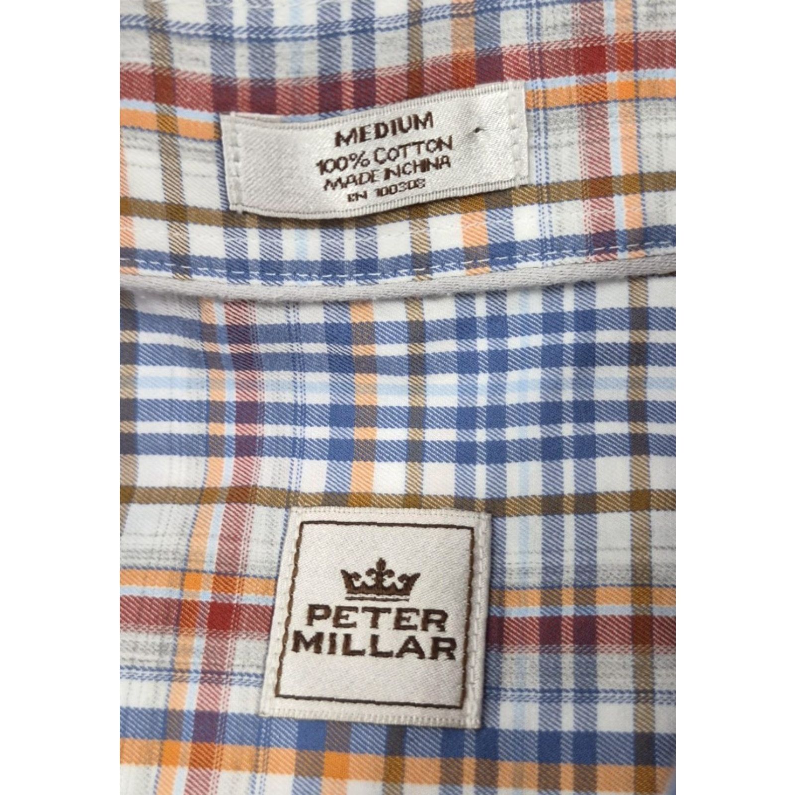 Peter Millar Peter Millar Button Up Shirt Mens Medium Plaid Long Sleeve Cotton Casual Shirt Size US M / EU 48-50 / 2 - 3 Thumbnail