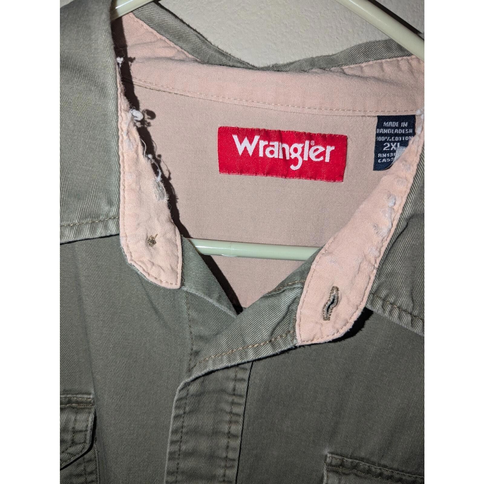 Wrangler Vintage WRANGLER Green/Gray Button Up SHIRT SIZE XXL Size US XXL / EU 58 / 5 - 4 Thumbnail