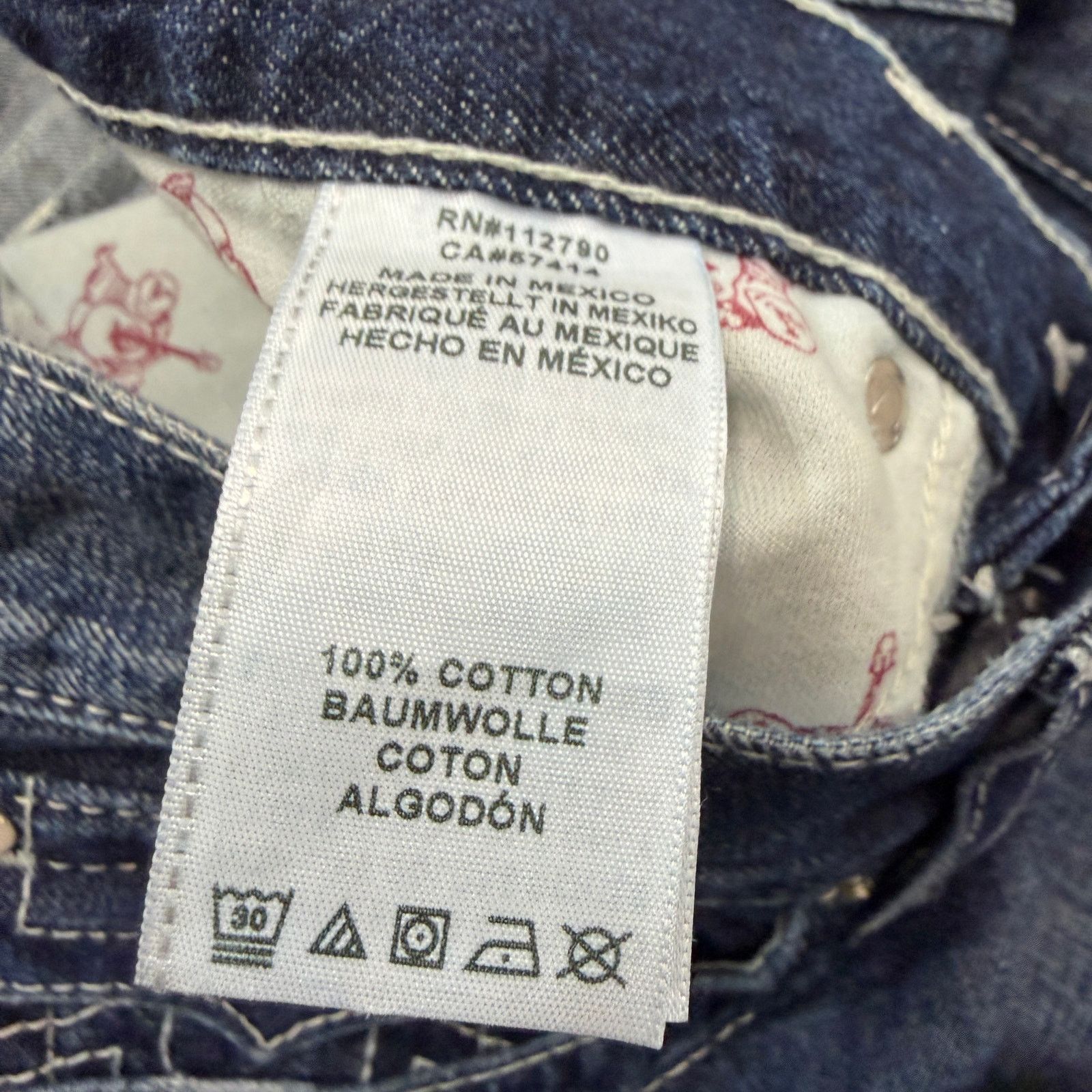 True Religion True Religion Jeans Mens 33x33 Blue Denim Skinny Flap Pocket Size US 33 - 5 Thumbnail