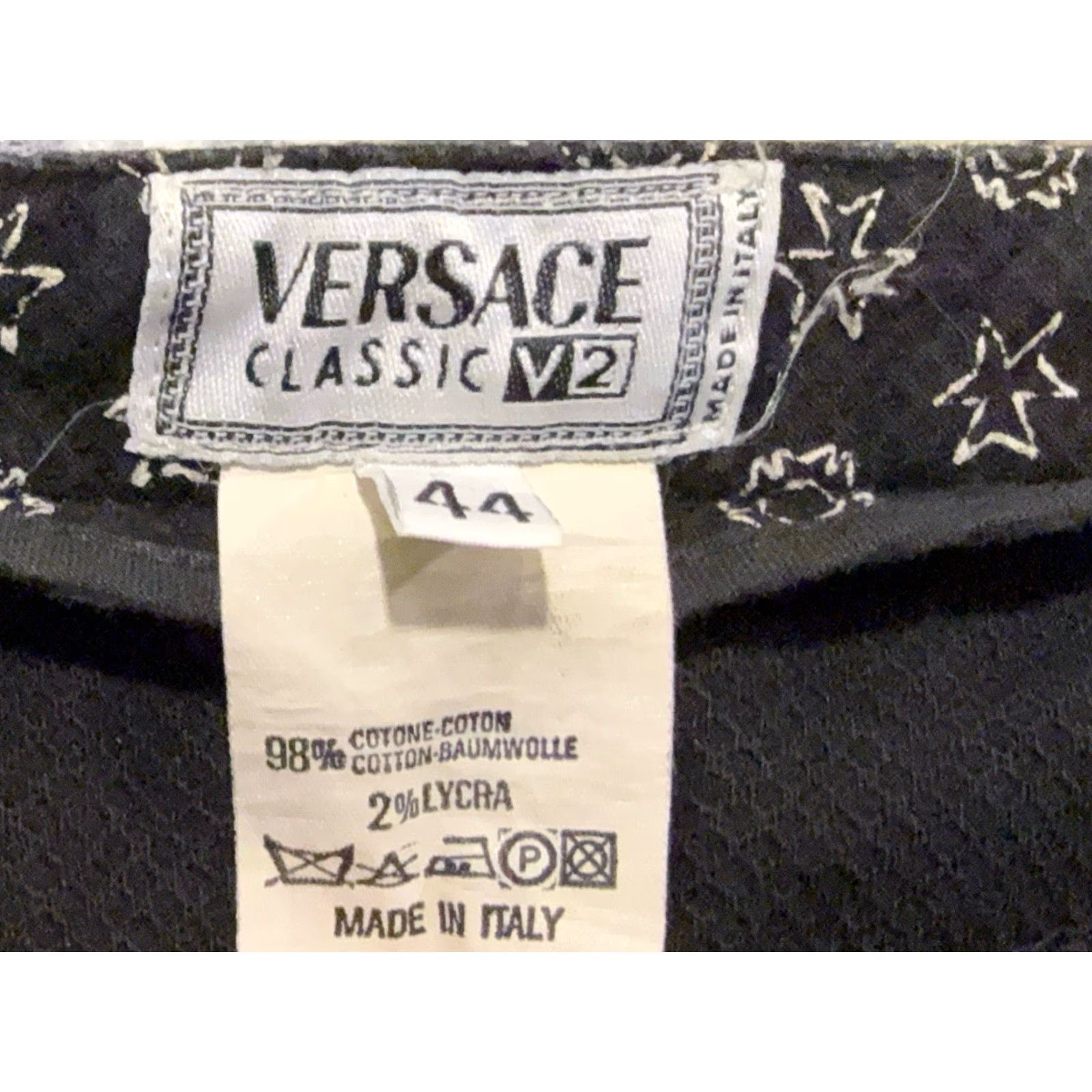 Versace Jeans Couture VINTAGE Versace Jeans V2 CLASSIC Black Cotton Blend Pants Medusa Print Italy Size 44 Belted Pockets Button front Mens Size US 28 / EU 44 - 7 Thumbnail