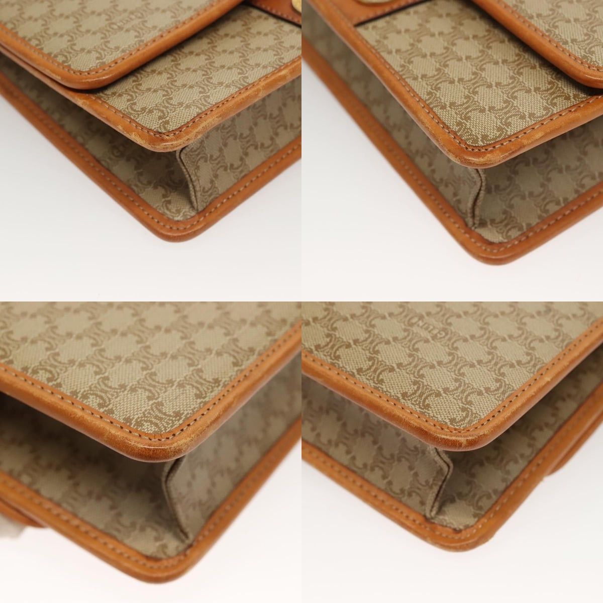 Celine CELINE Macadam Canvas Shoulder Bag Pvc Beige Gold Size ONE SIZE - 10 Thumbnail