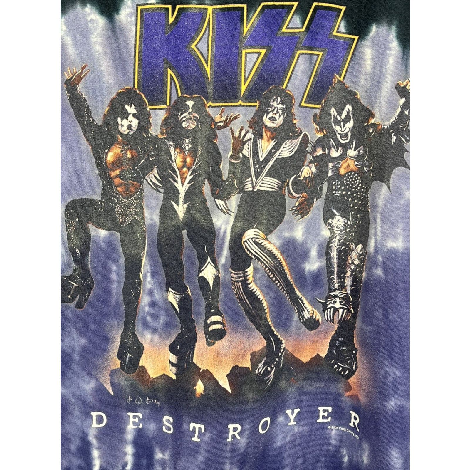 Liquid Blue Liquid Blue KISS Destroyer Tie Dye Shirt XL Purple Black T-Shirt Band Mens Size US XL / EU 56 / 4 - 3 Thumbnail