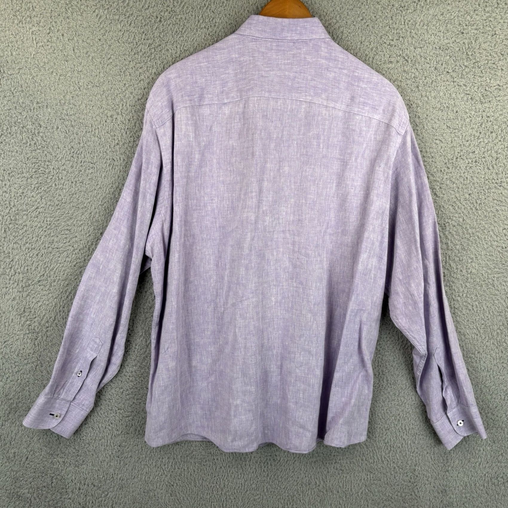 UNTUCKit UNTUCKit Linen Shirt Mens 2XL Light Purple Long Sleeve Wrinkle Resistant Beach Size US XXL / EU 58 / 5 - 4 Thumbnail