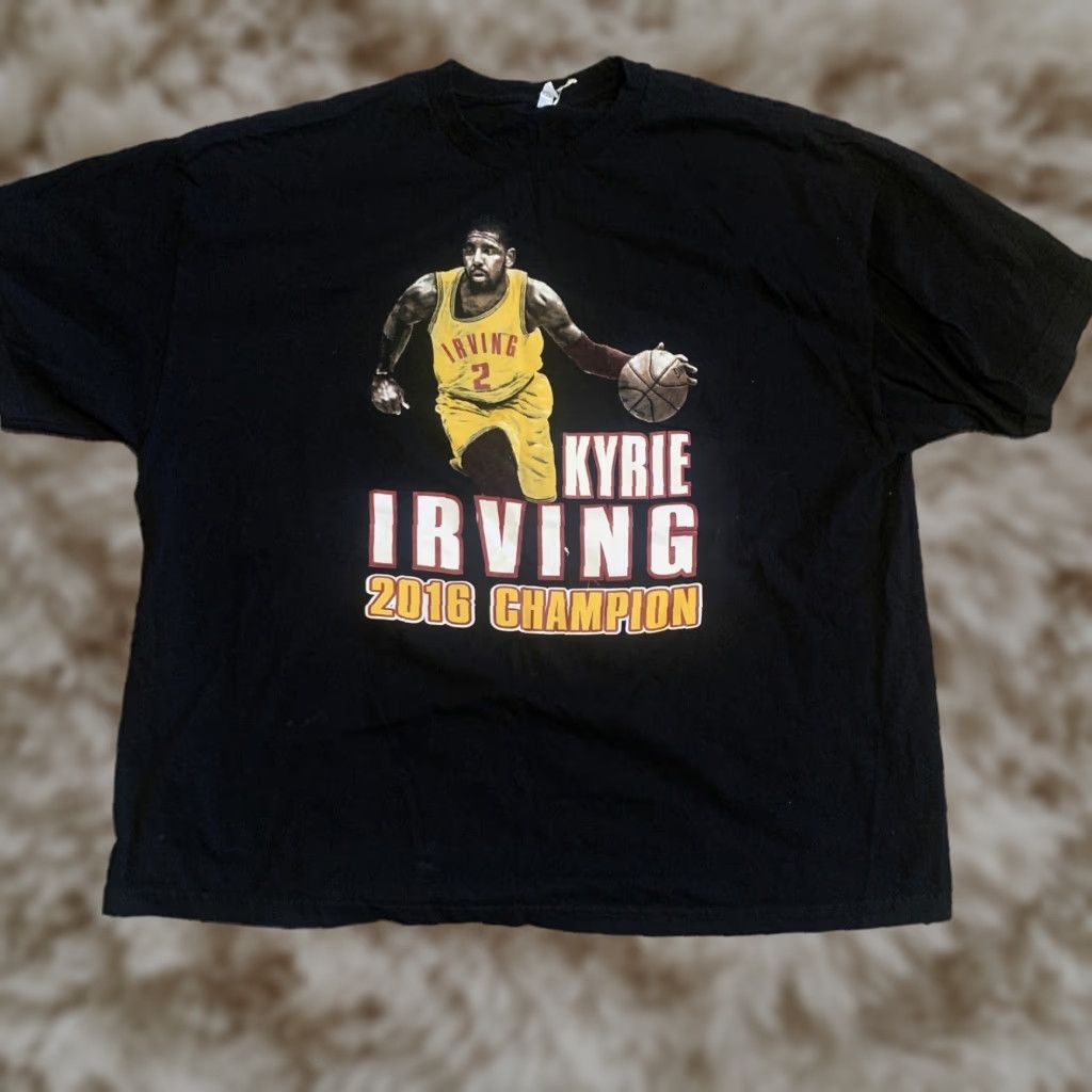 VINTAGE 2016 Champion Kyrie Irving#2 AAA shirt Front And Back Men 3XL Black T-Shirt Womens?