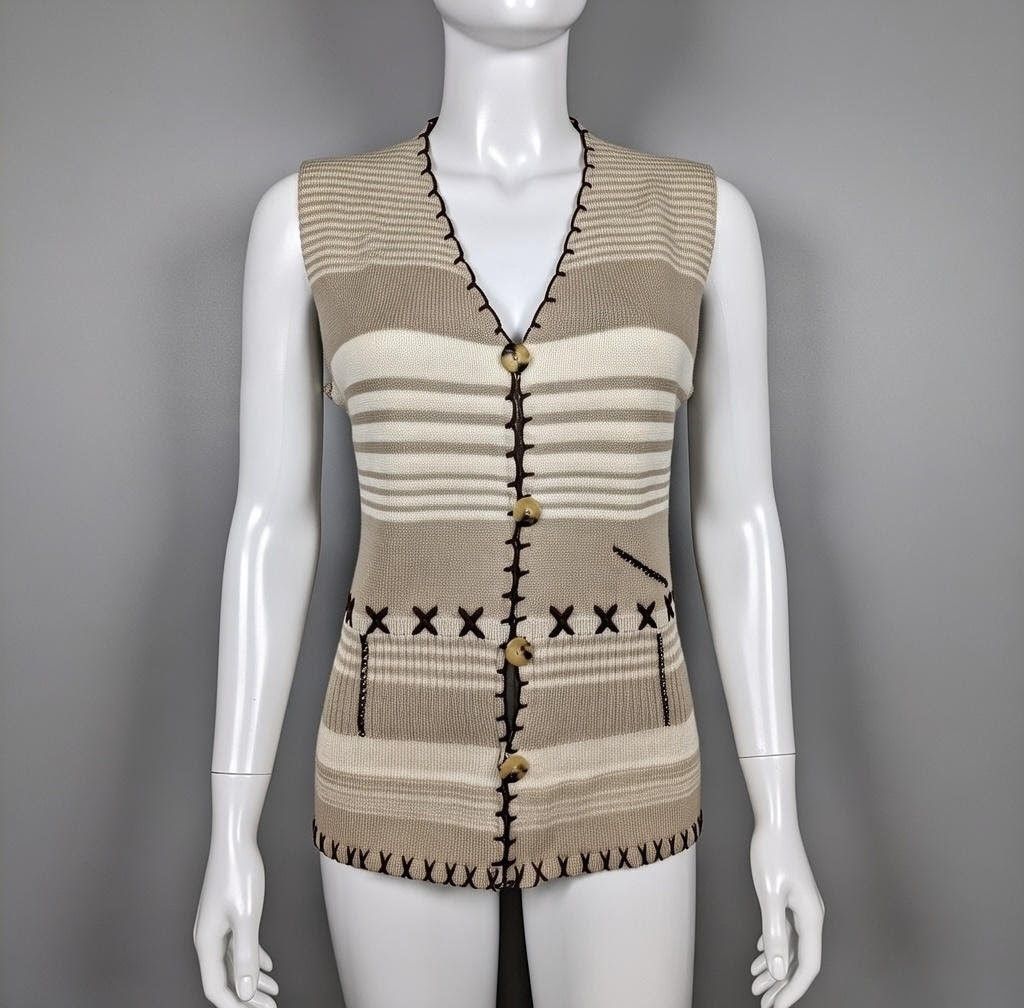 Dolce & Gabbana Archive Dolce & Gabbana Y2K Knit Vest Ethno Size M / US 6-8 / IT 42-44 - 1 Thumbnail