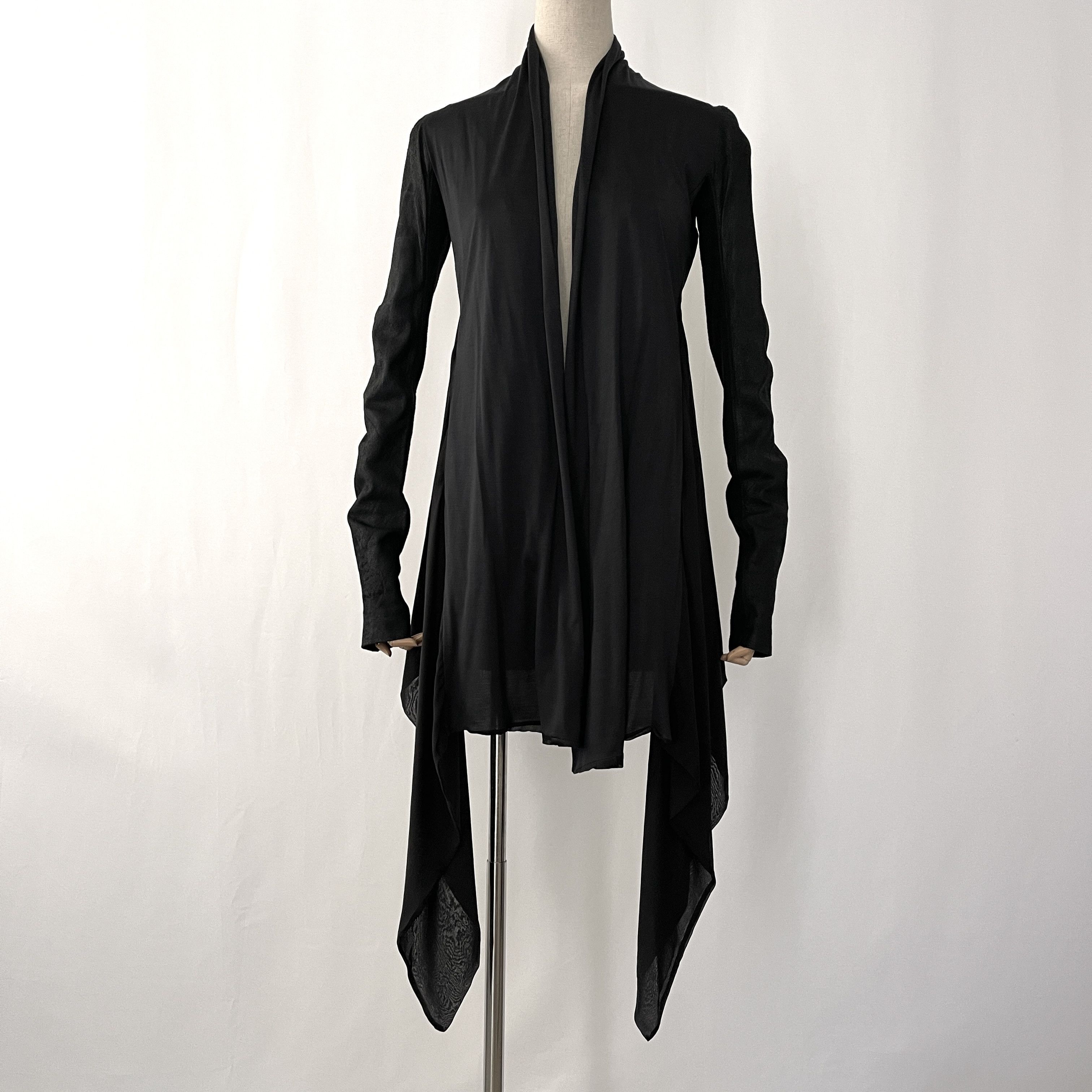 Rick Owens RICK OWENS Black Leather wool and Silk Cardigan size 43 IT Size M / US 6-8 / IT 42-44 - 1 Thumbnail