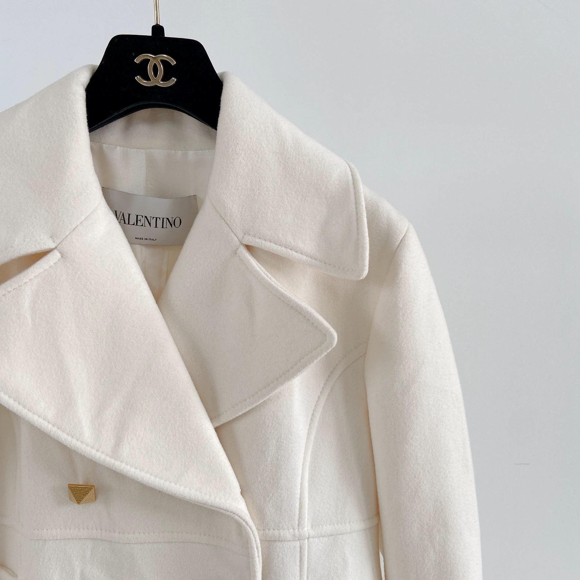 Valentino Valentino White Wool Jacket 46 Size L / US 10 / IT 46 - 3 Thumbnail