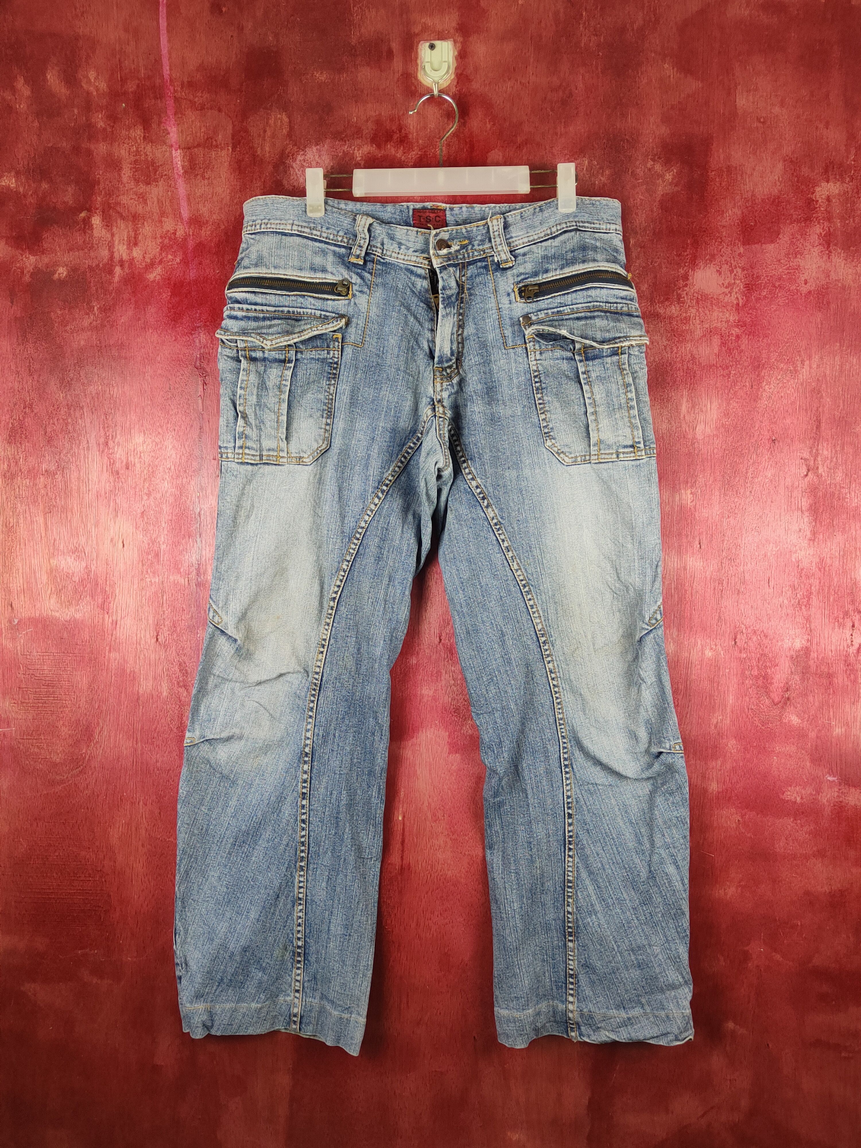 Japanese Brand T.s.c Blue Distressed Ripped Jeans #S2364 Size US 34 / EU 50 - 1 Thumbnail
