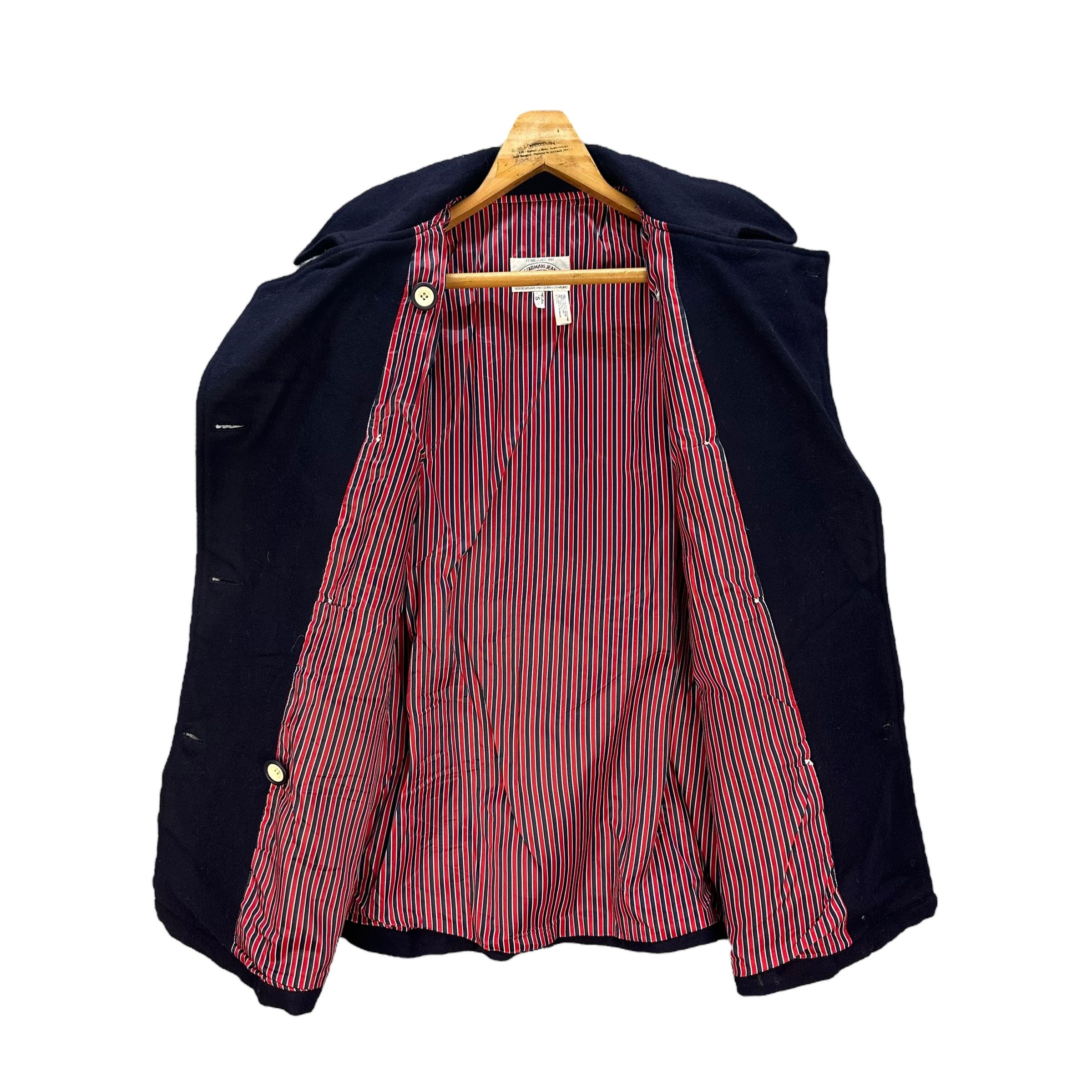 Armani ARAMNI JEANS WOOL RAYON DOUBLE BREASTED COAT #8994-46 Size US S / EU 44-46 / 1 - 6 Thumbnail