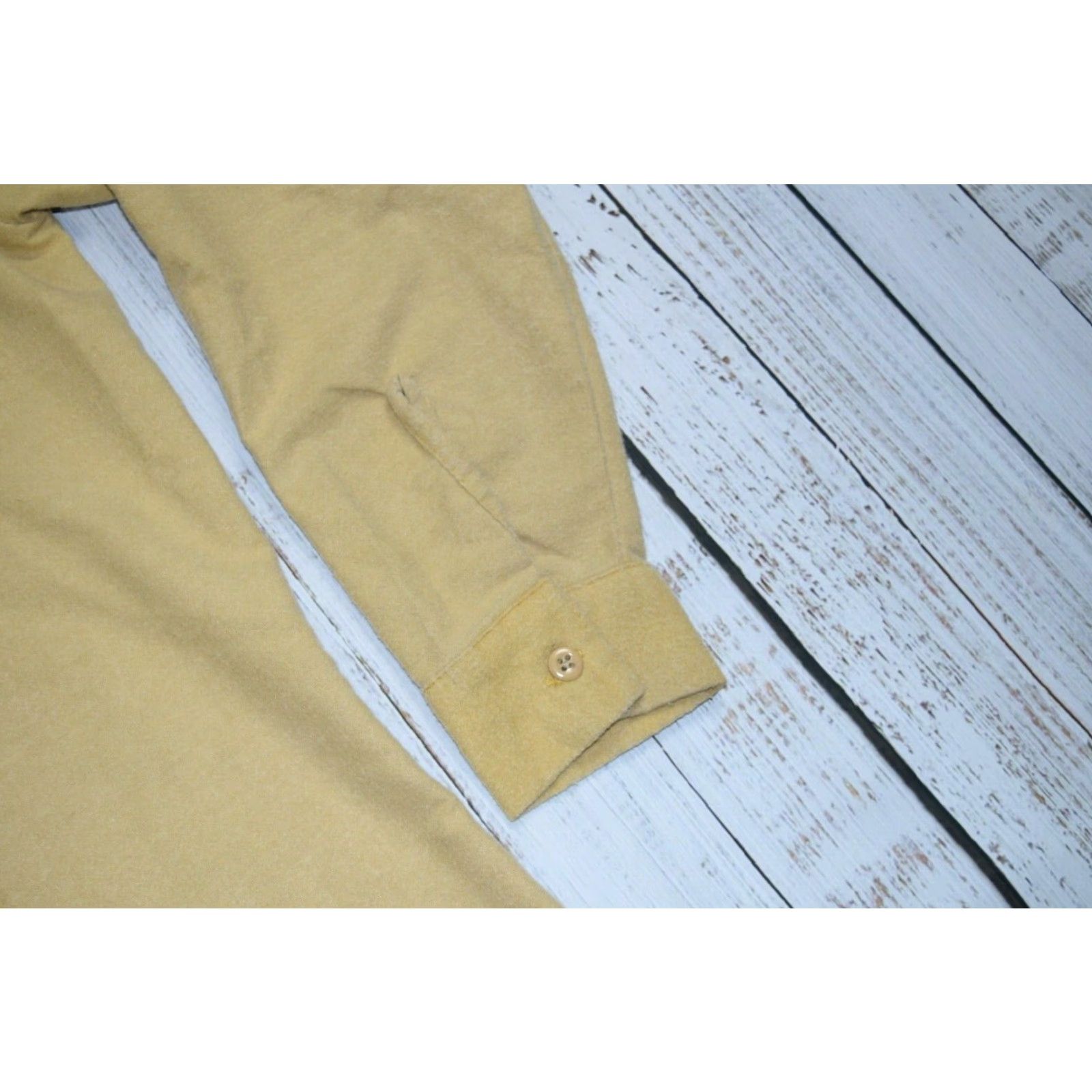Sears VINTAGE Sears Perma Prest Tan Flannel Chamois Work Shirt Adult Large TAN 1960s Mens Button-Front Vintage Workwear Size US L / EU 52-54 / 3 - 5 Thumbnail