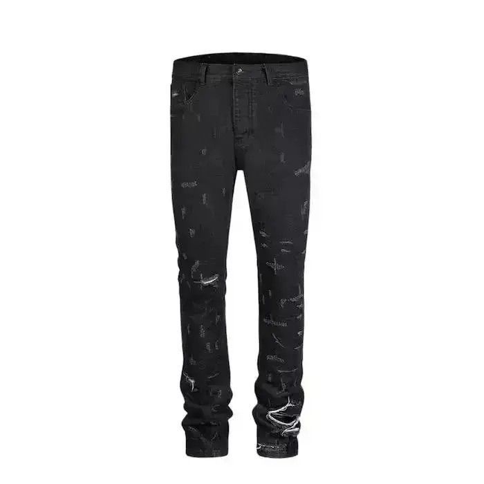 Japanese Brand Black Stacked Denim Jeans Size US 32 / EU 48 - 6 Thumbnail