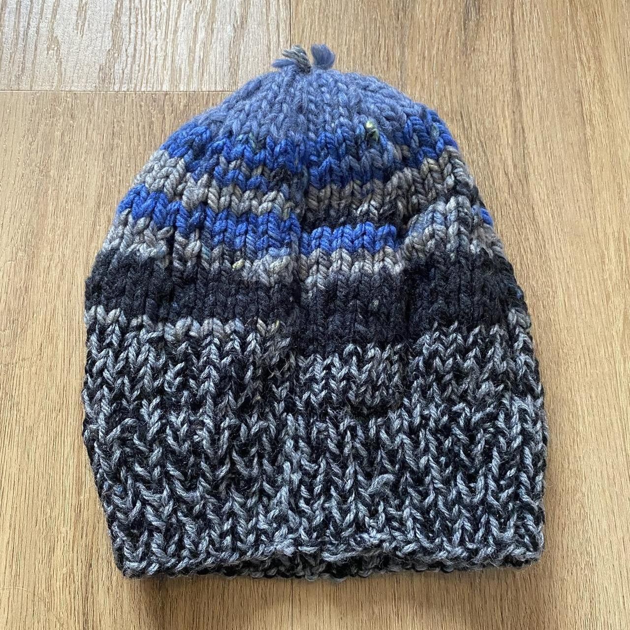 Other Grey and blue knitted beanie Handmade Wool Size ONE SIZE - 3 Thumbnail