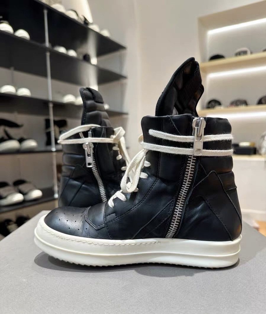 Rick Owens Rick Owens Classic Black Leather Geobasket High-Top Size US 5 / IT 35 - 5 Thumbnail