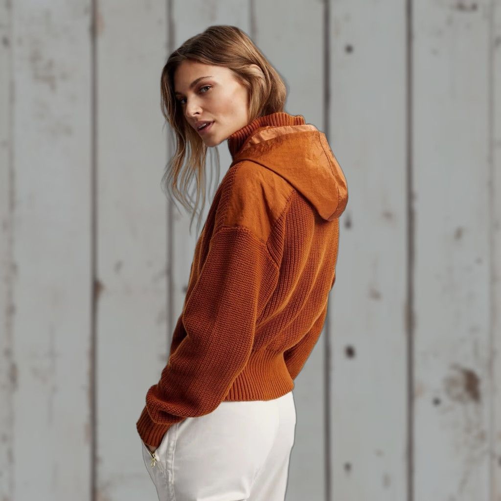 Varley VINTAGE Varley Carter Half Zip Knit- Caramel Cafe Mix XS Women Sweater Pullover Orange Cotton, Polyamide Knit Slim, Regular Fits Size XS / US 0-2 / IT 36-38 - 1 Thumbnail