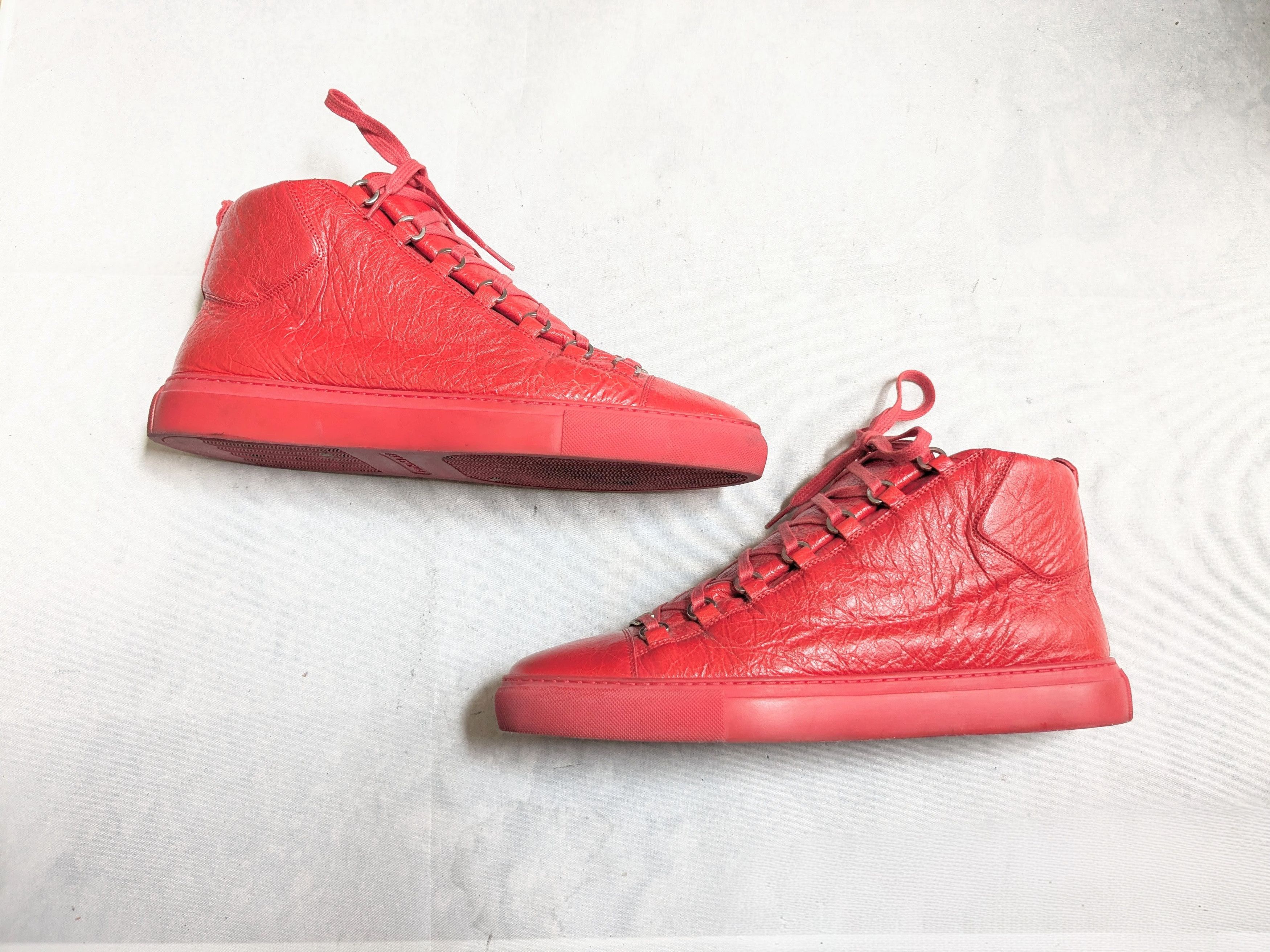 Balenciaga Balenciaga Arena Red 13 High Tops Leather Sneakers Size US 13 / EU 46 - 1 Thumbnail
