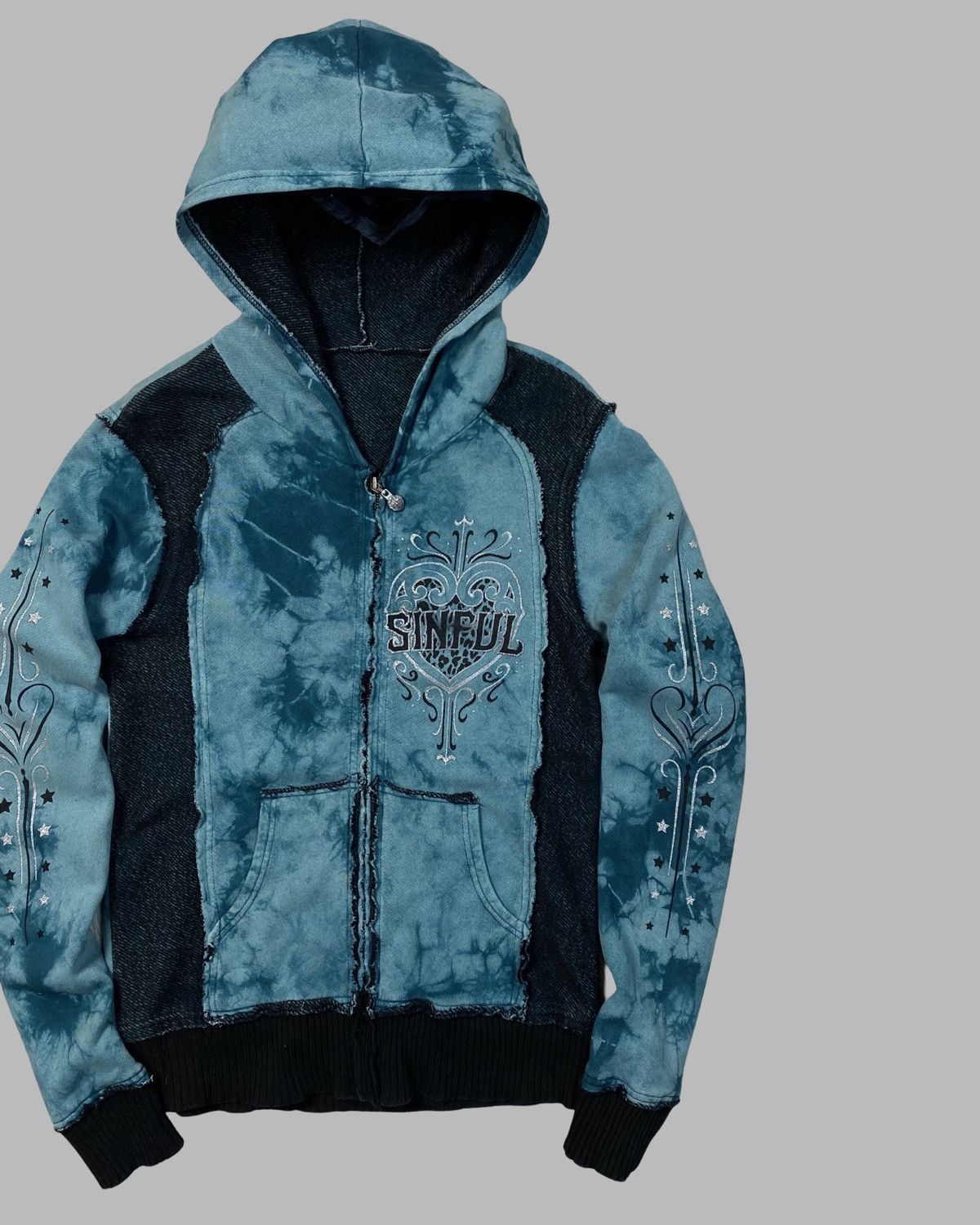 Affliction VNT Y2K Sinful Affliction Style Avant Gard Zip Hoodie Jacket Size L / US 10 / IT 46 - 4 Thumbnail