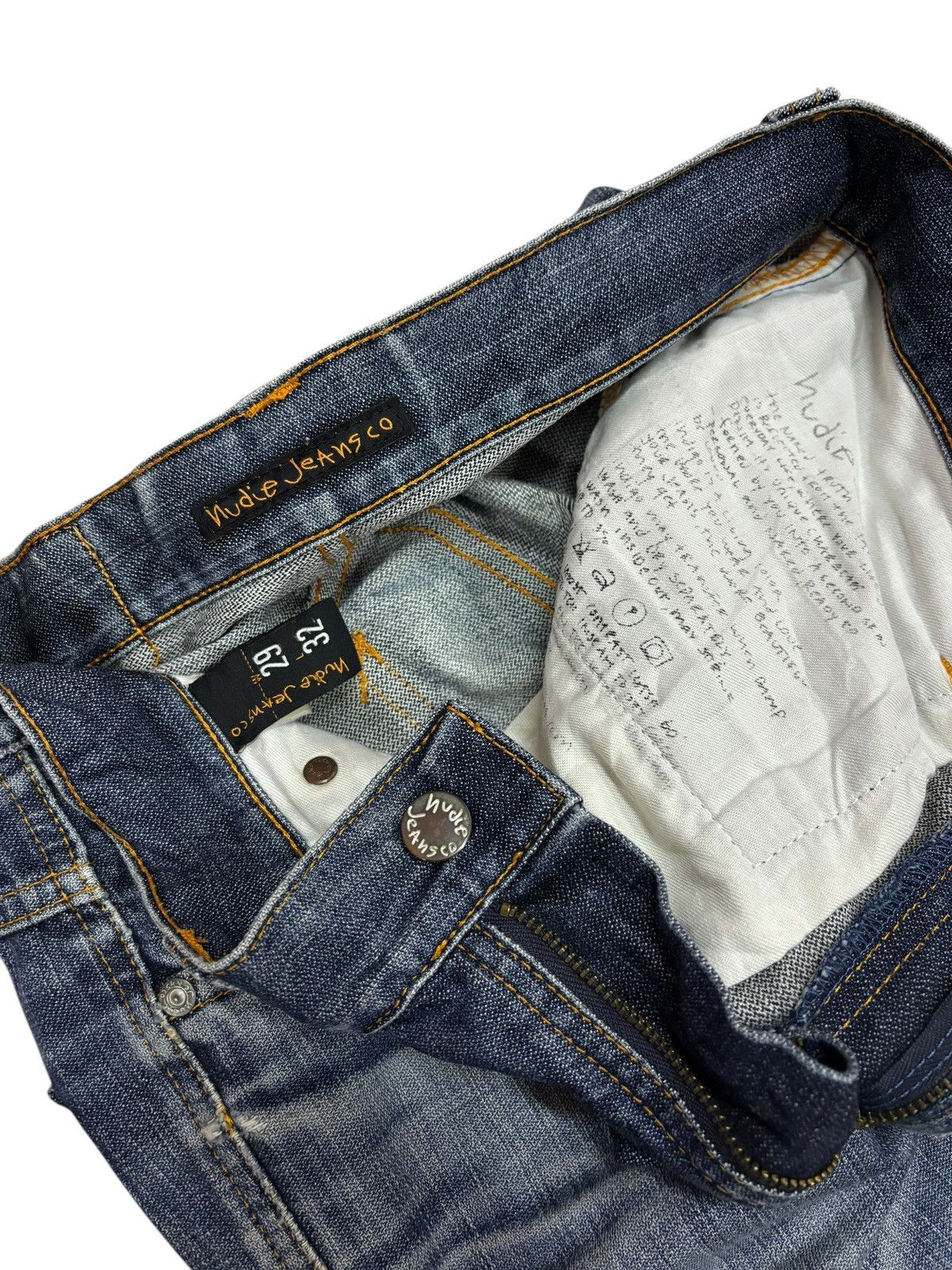 Nudie Jeans × Vintage 90s Vintage Nudie Faded Indigo Jeans Size US 29 - 6 Thumbnail