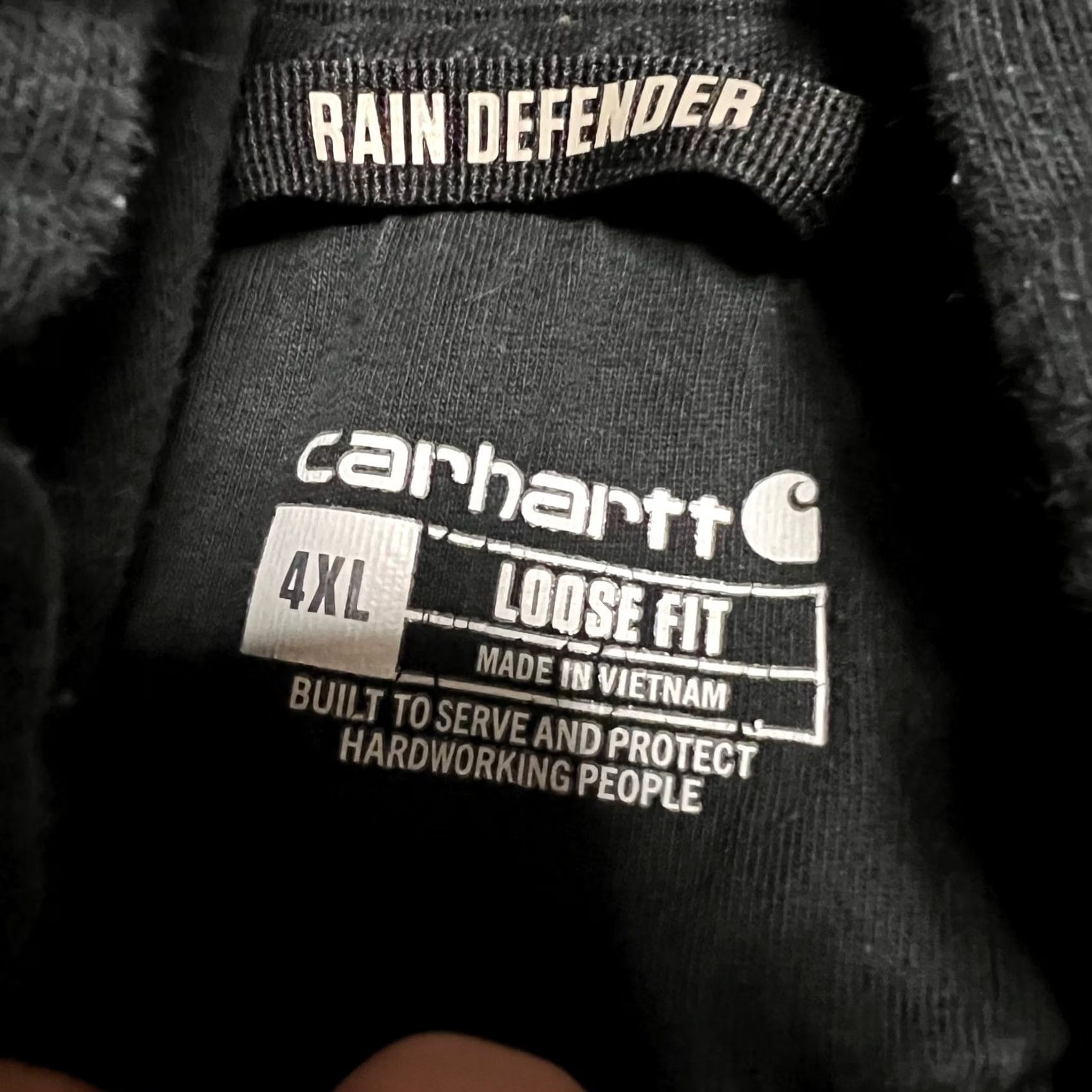 Carhartt Carhartt Hoodie Mens 4XL Loose Rain Defender Washed Black Work Sweatshirt Size US XXL / EU 58 / 5 - 6 Thumbnail