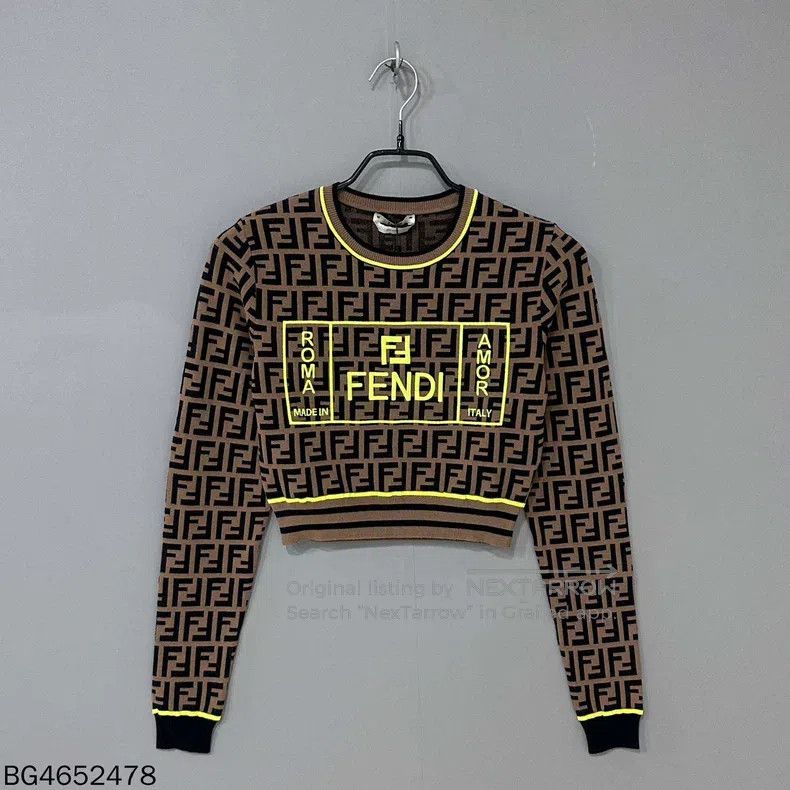 Fendi Fendi Embroidered Monogram All-over Print Knit Top Size XXS / US 00 / IT 34 - 2 Thumbnail
