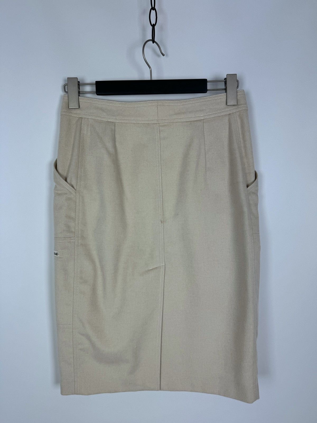 Vintage Vintage Max Mara Wool Midi Pockets Skirt Size 30" / US 8 / IT 44 - 9 Thumbnail