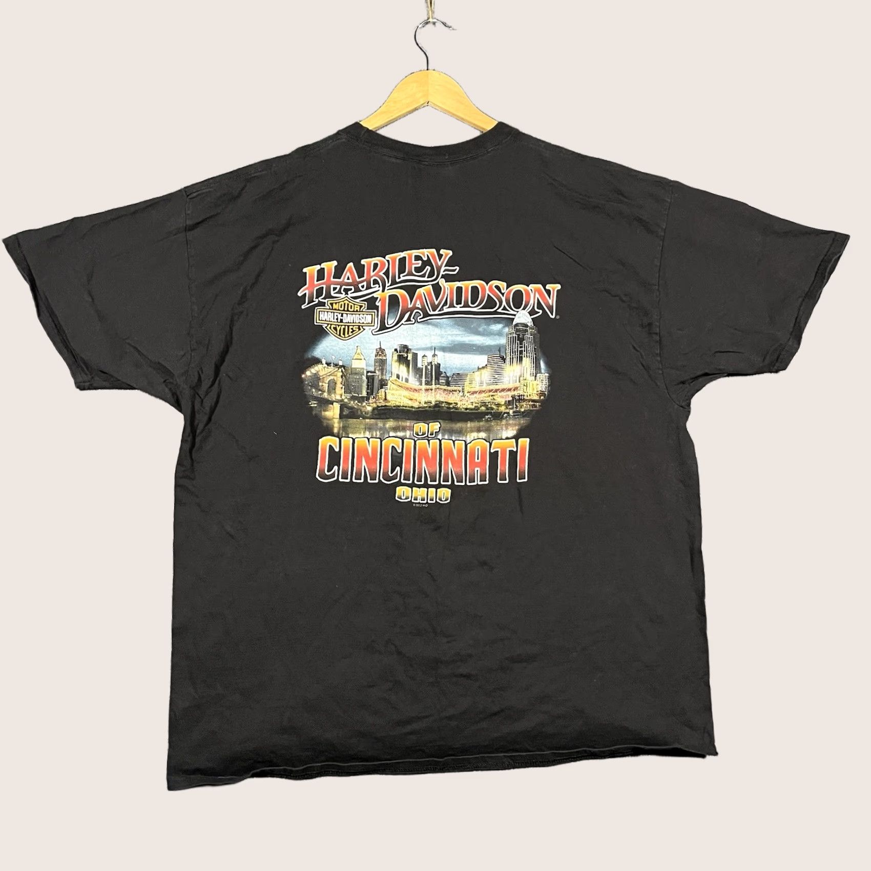 Harley Davidson VINTAGE Harley-Davidson Cincinnati Reds Ohio Bike Graphic Mens T-Shirt 3XL Black Vtg Size US XXL / EU 58 / 5 - 1 Thumbnail
