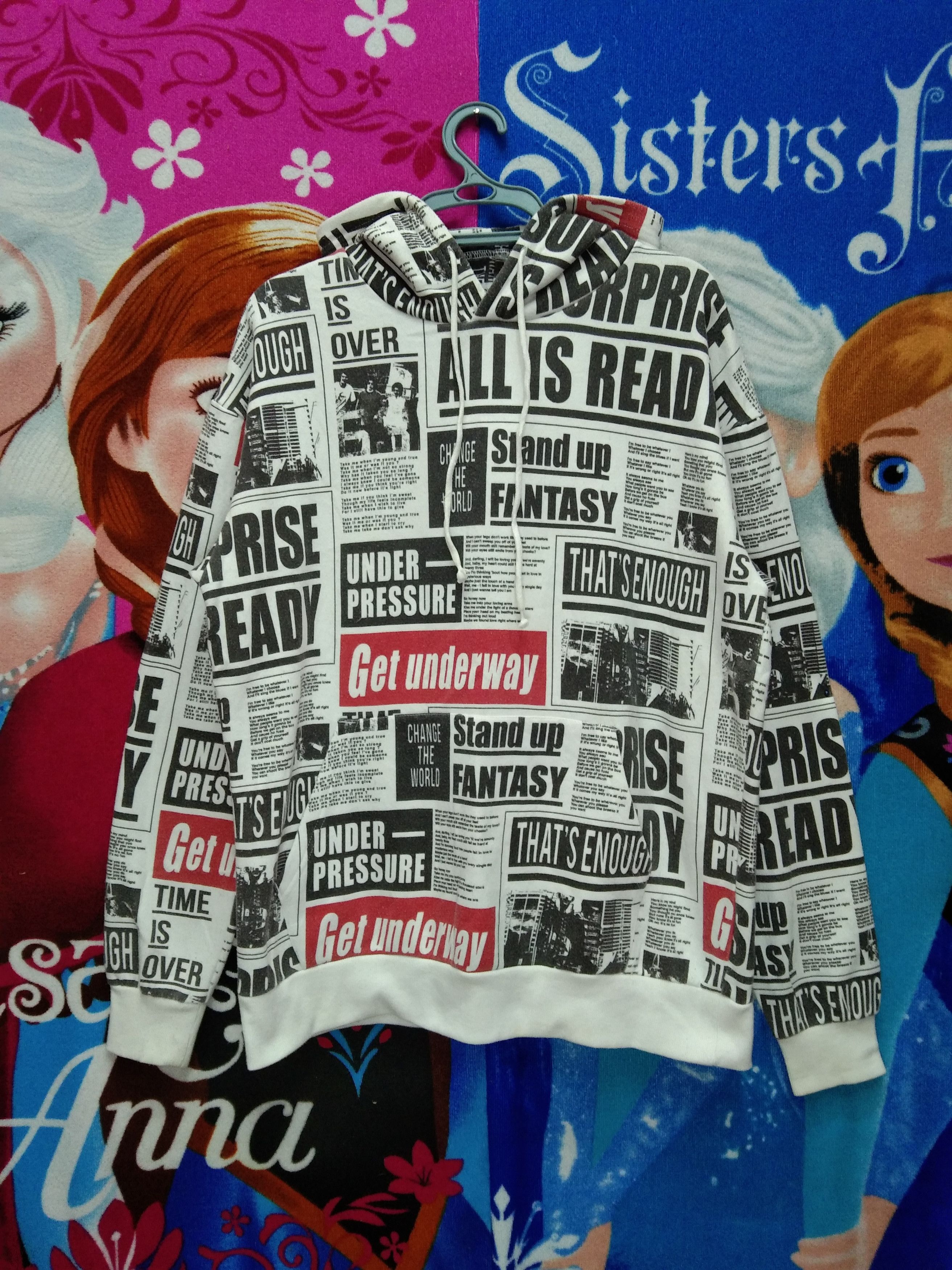 Japanese Brand BROWNY NEWS PAPER SWEATSHIRT HOODIE Size US M / EU 48-50 / 2 - 4 Thumbnail