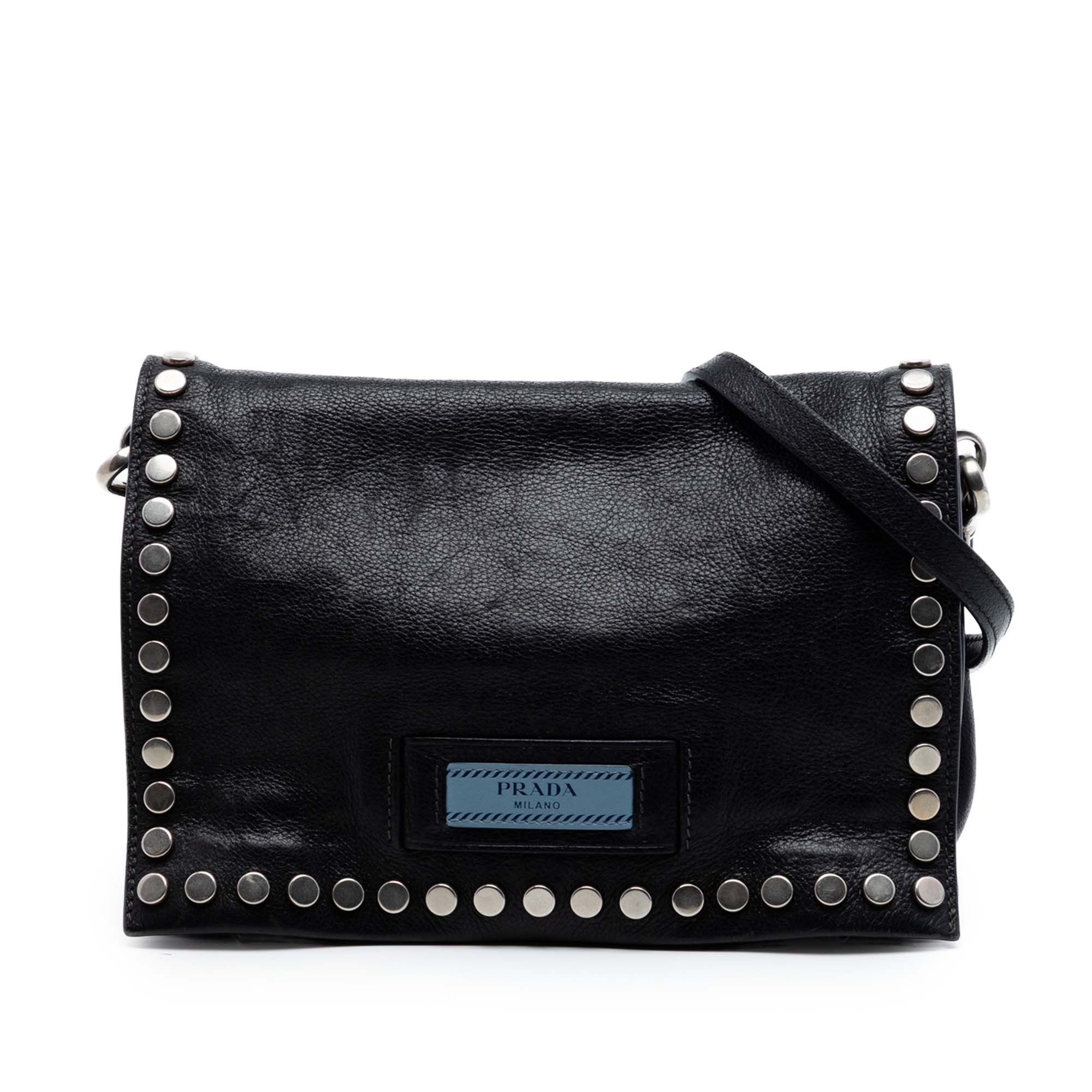 Prada Glace Calfskin Studded Etiquette Flap Size ONE SIZE - 1 Thumbnail
