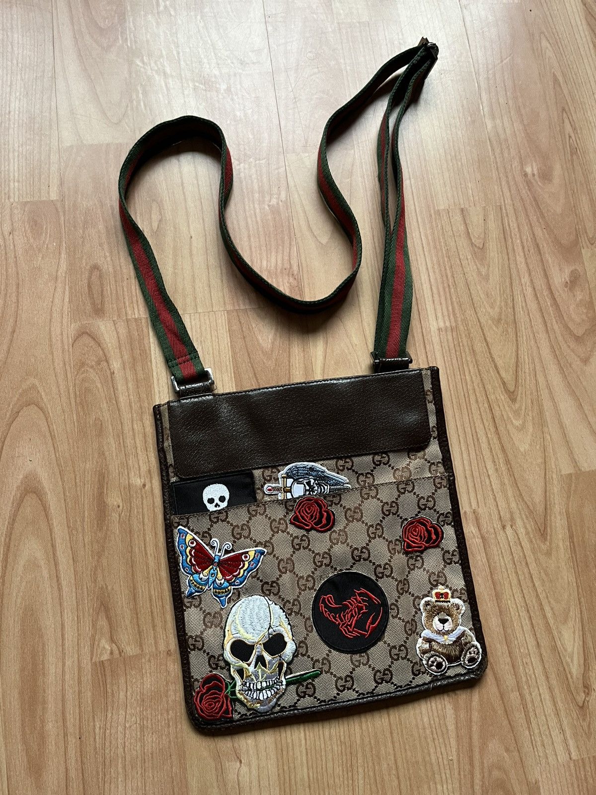 Gucci × Vintage Gucci GG Monogram Vintage Crossbody Messenger Bag ...